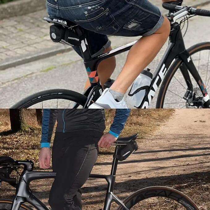 Fahrrad-Satteltasche wasserdicht 15x6,5x5 cm mit Rücklichthalter 6/6