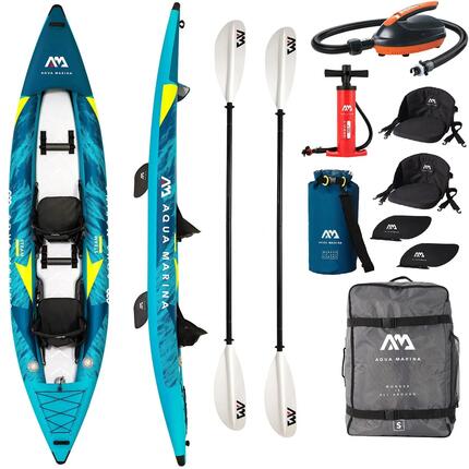 Kajak Aqua Marina STEAM-412 2-osobowy 412 cm +2x wiosło KP-1 +Pompka EP-T16