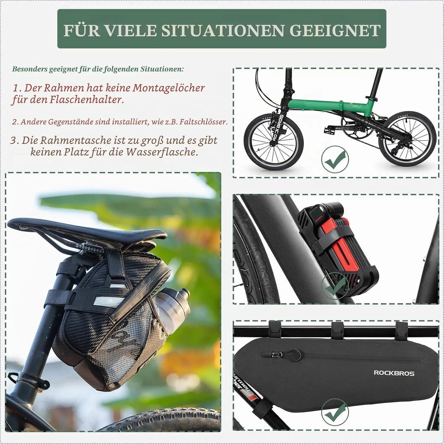 Fahrrad-Satteltasche mit Flaschenhalter wasserdicht – für MTB & Rennrad 6/7
