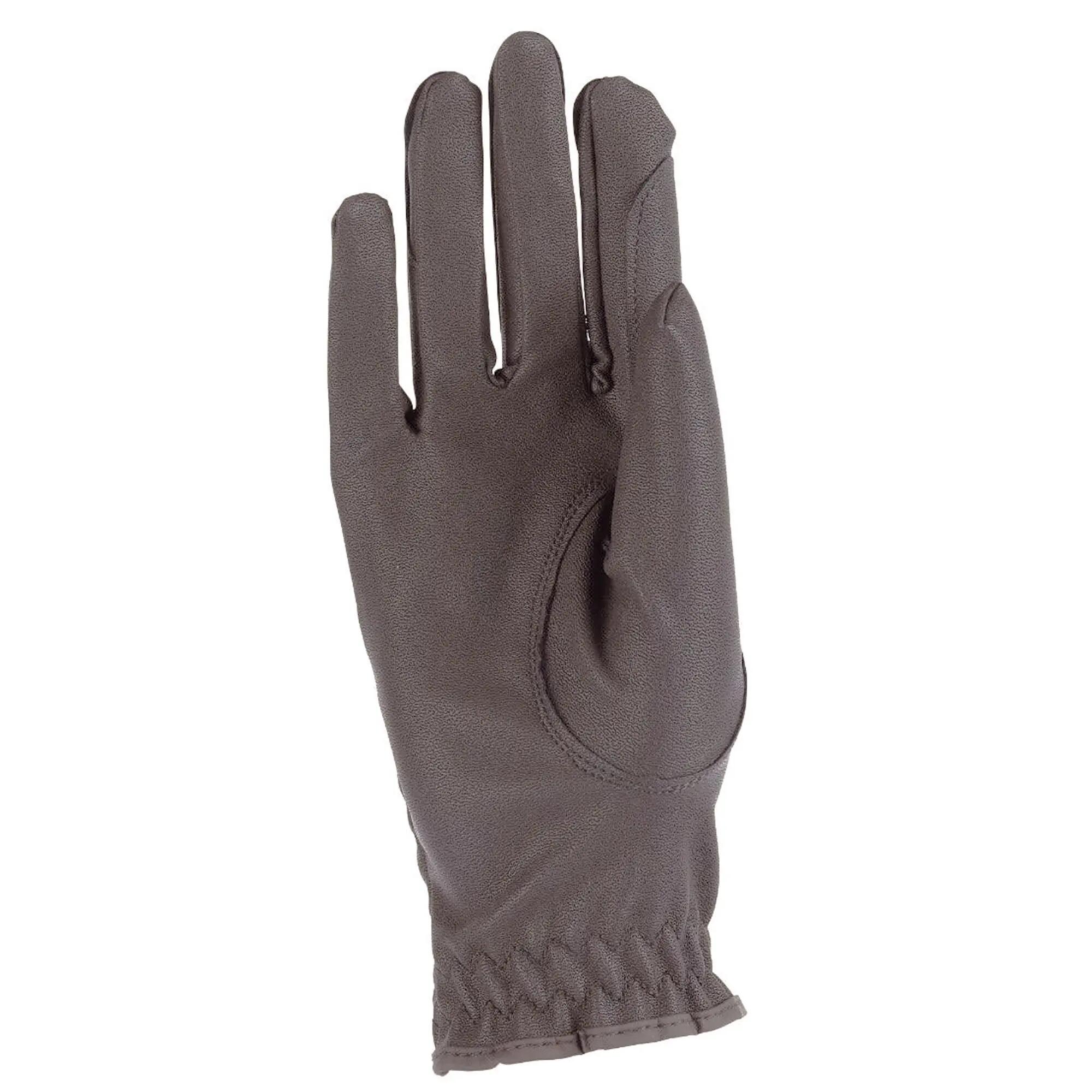 Donna PU Guanti Da Equitazione 100% PU Aubrion Marrone 2/2