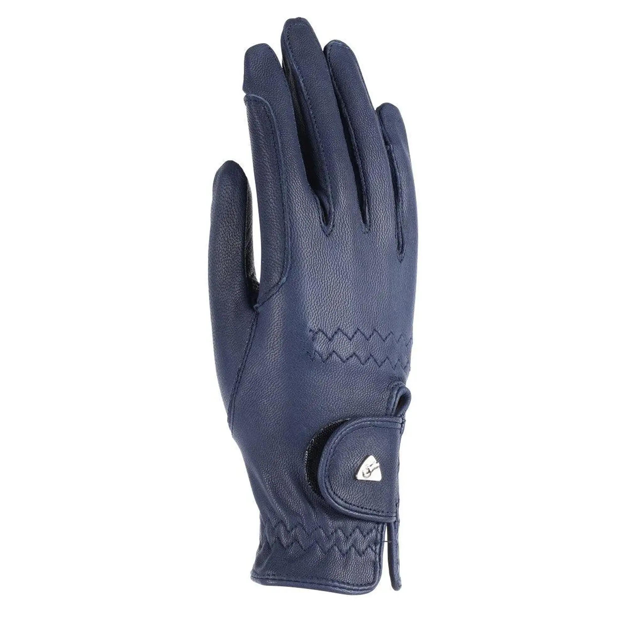Reithandschuhe, Leder Kinder Marineblau 3/3