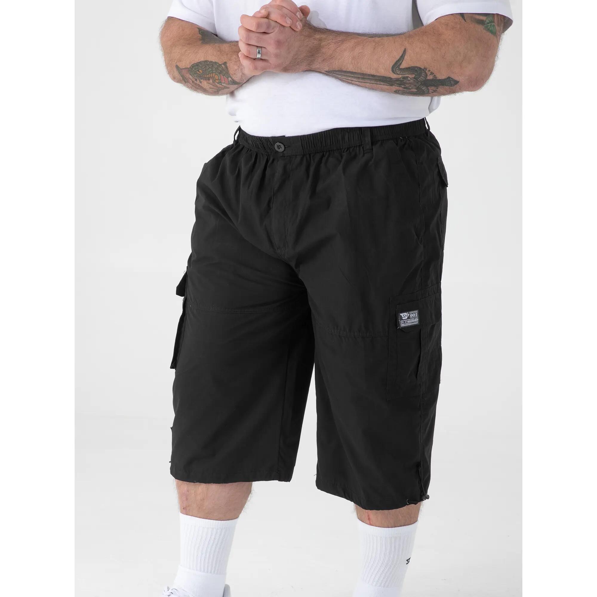 Mens D555 Mason Kingsize Cargo Shorts (Black) 6/6