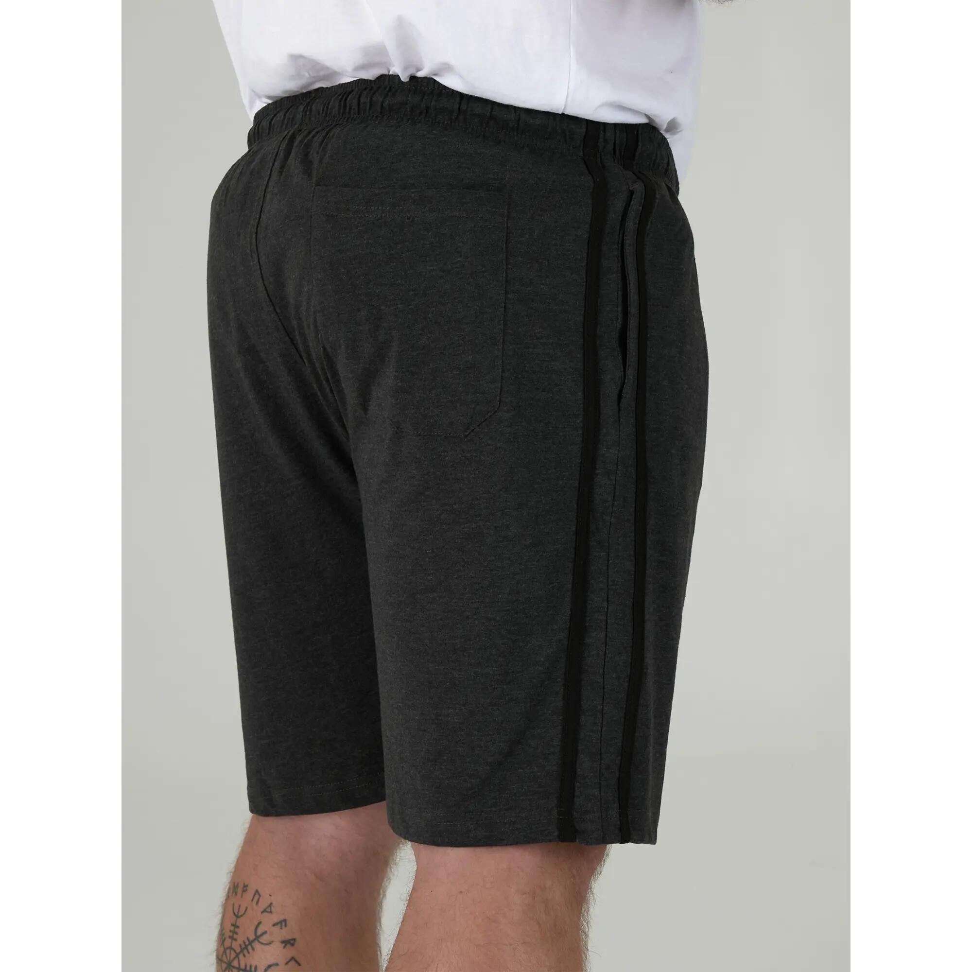 D555 Lot De 2 Shorts À Taille Élastiquée Grande Taille RYAN Homme (Noir / Gris 5/6