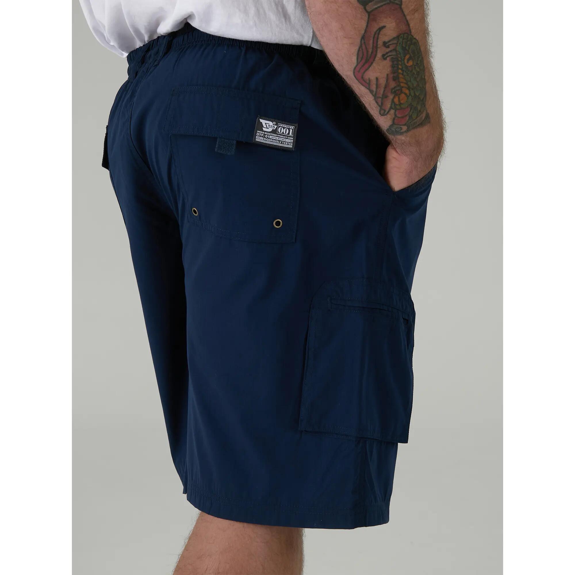 Mens D555 Nick Elasticated Waist Cargo Shorts (Navy) 6/6