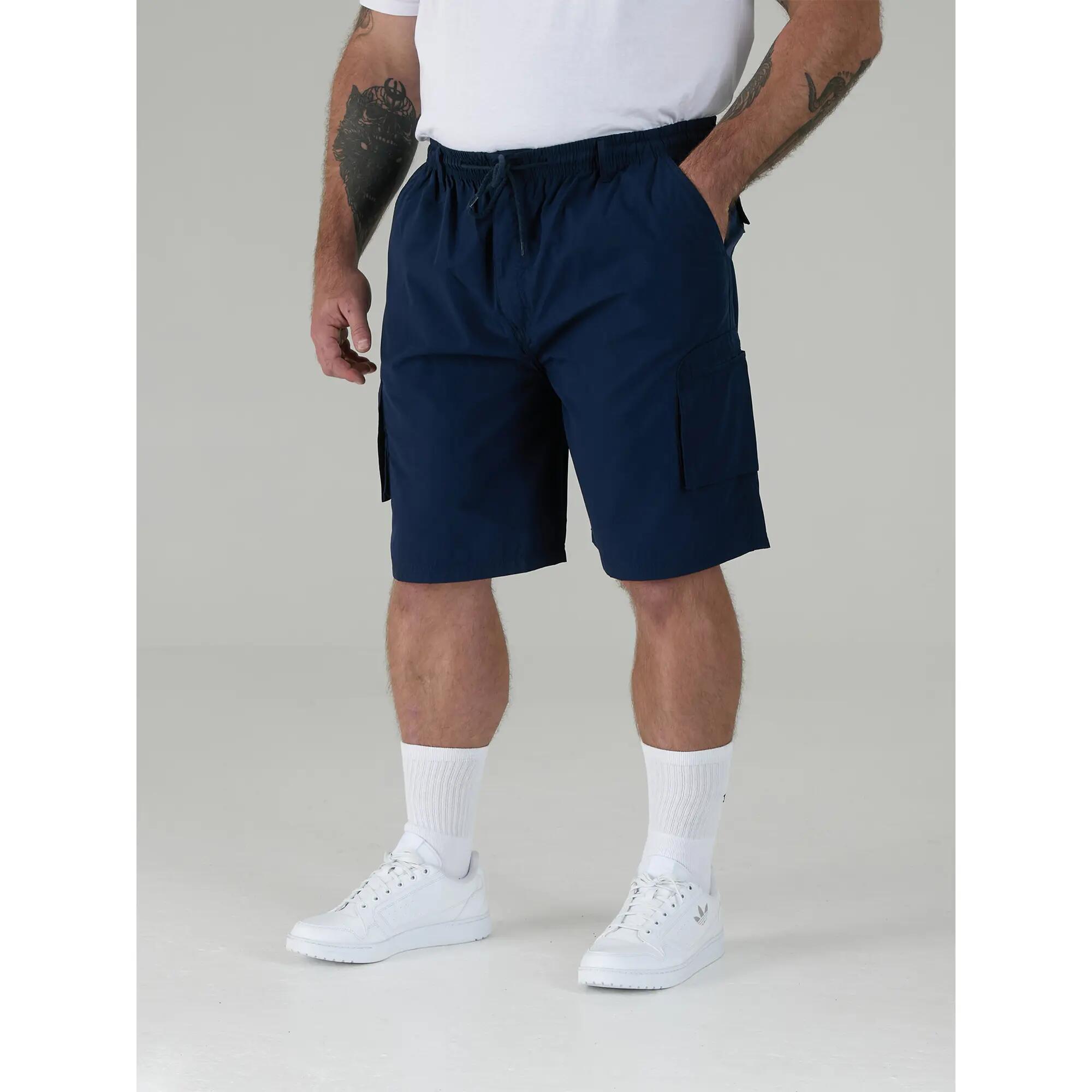 Mens D555 Nick Elasticated Waist Cargo Shorts (Navy) 5/6