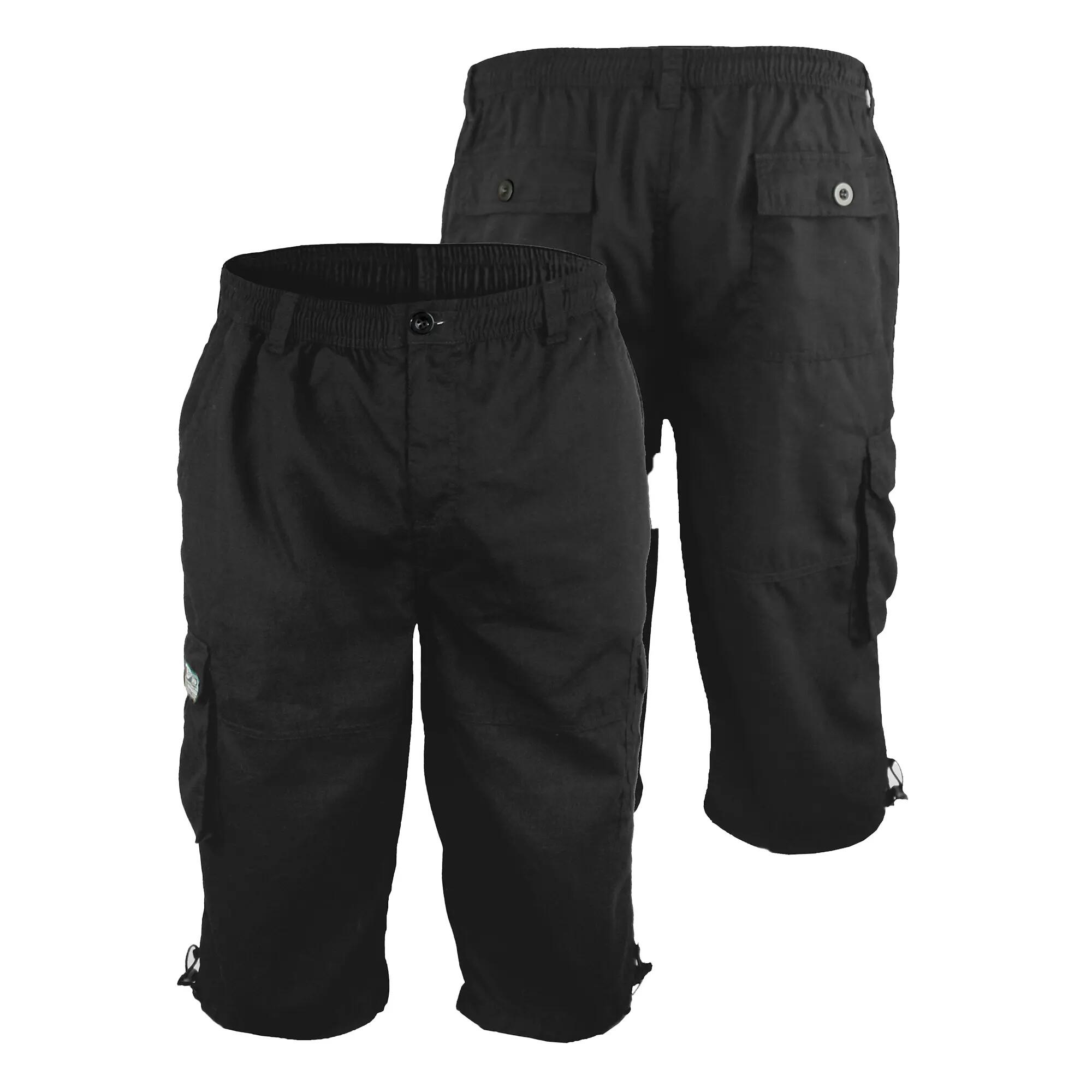 Mens D555 Mason Kingsize Cargo Shorts (Black) 4/6