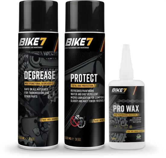 Kit d'entretien du vélo Degrease 500 ml + Protect 500ml + Pro Wax 150ml