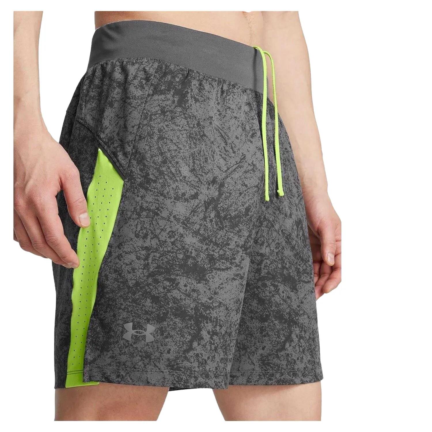 Heren Launch Pro Hardloopshort (Rots/groen) 4/6