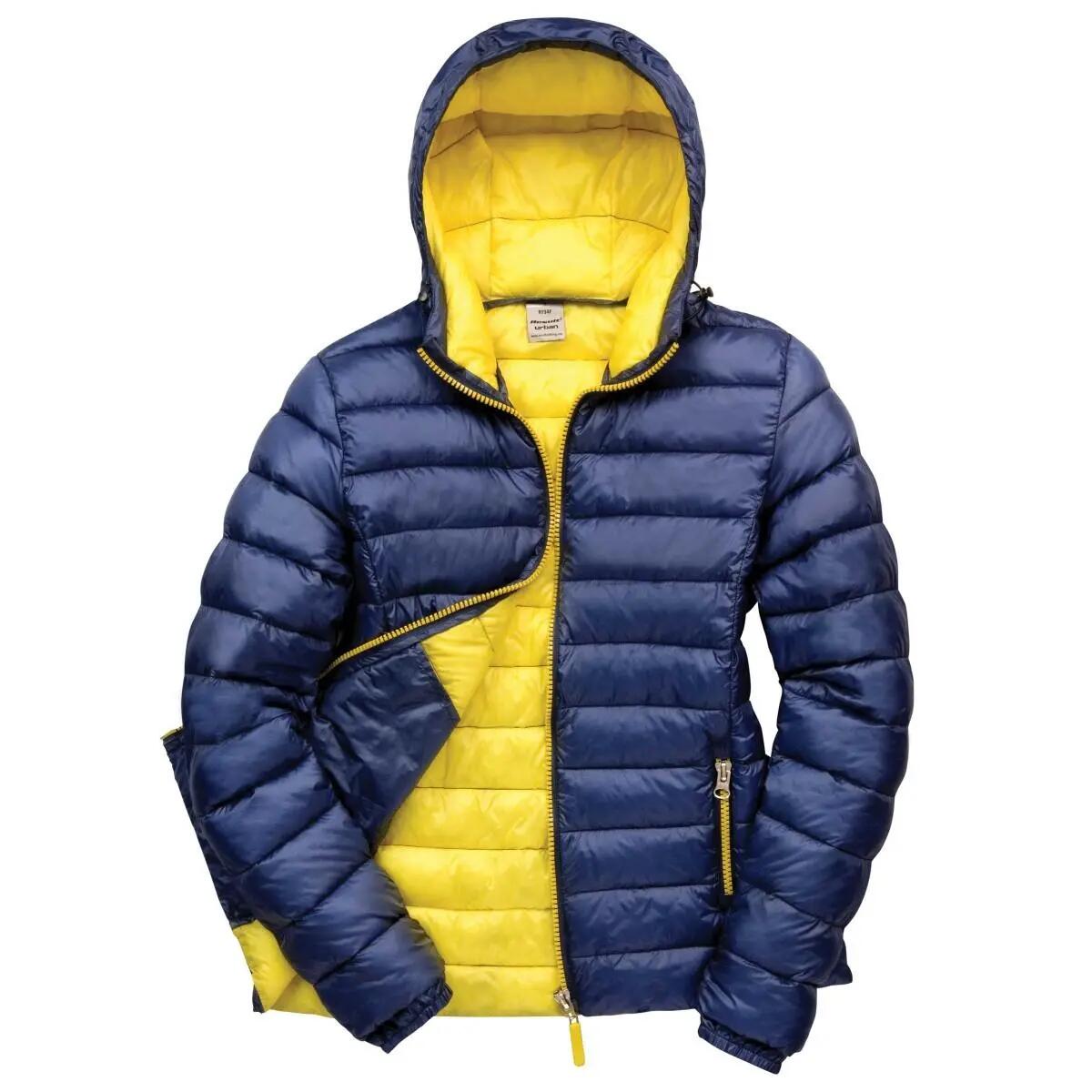 Casaco com capuz para mulheres/ladias urbanas (Marinha/Yellow) 7/7