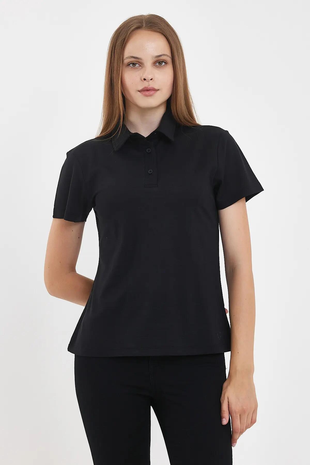 Polo koszulka z 100% wełny merino (170 g/m² - Piqué)) L, Czarny 6/7