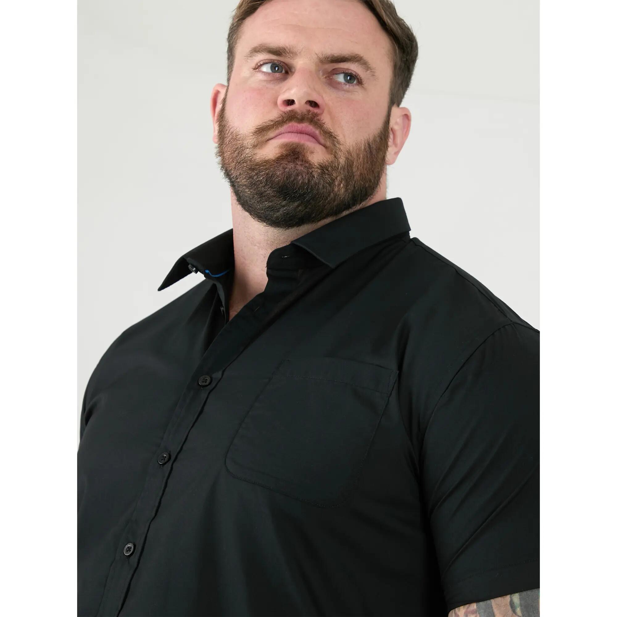 Camicia Kingsize Facile Da Stirare Maniche Corte Uomo Duke D555 Aeron Nero 6/6