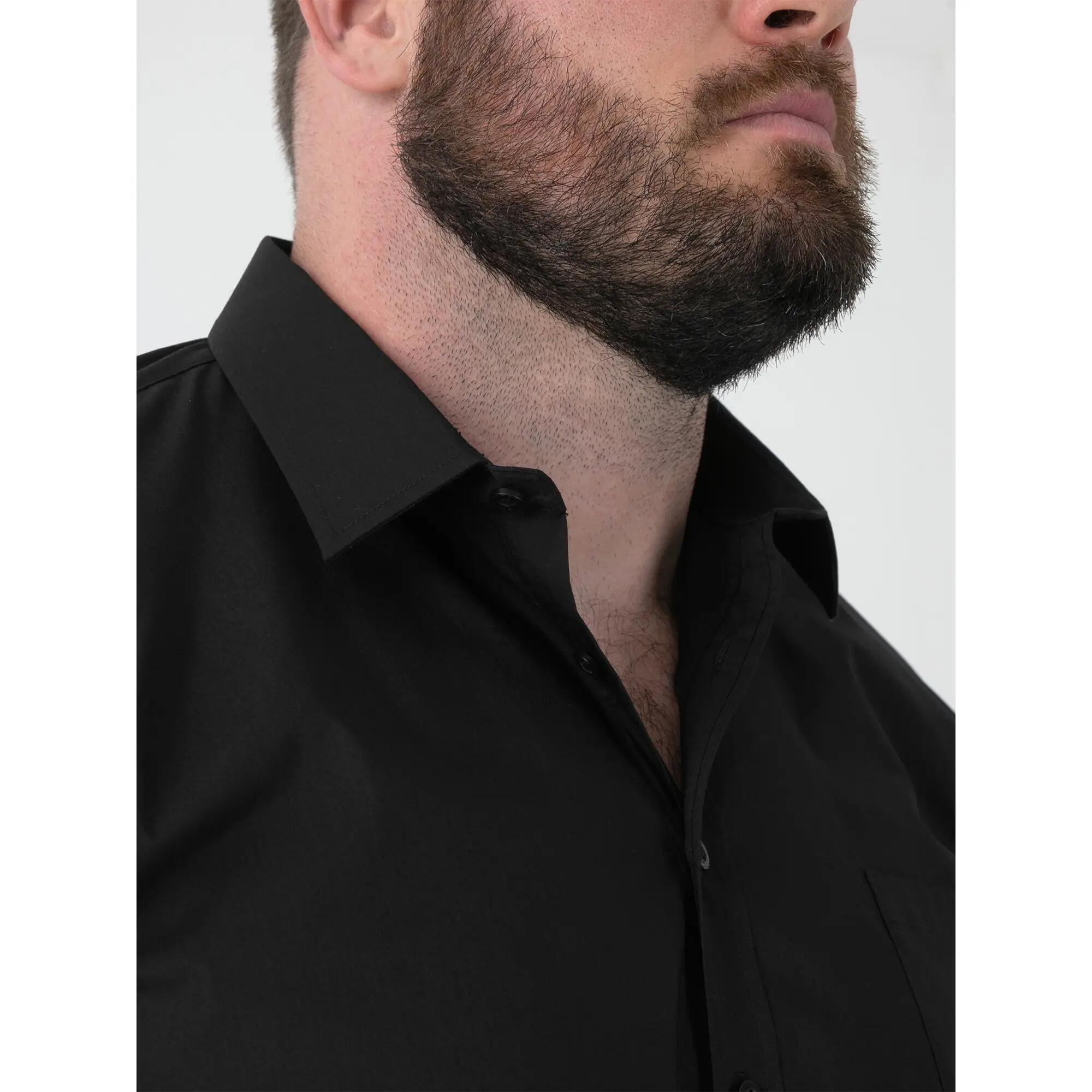 Mens D555 Lucas Stretch Kingsize ShortSleeved Shirt (Black) 6/6