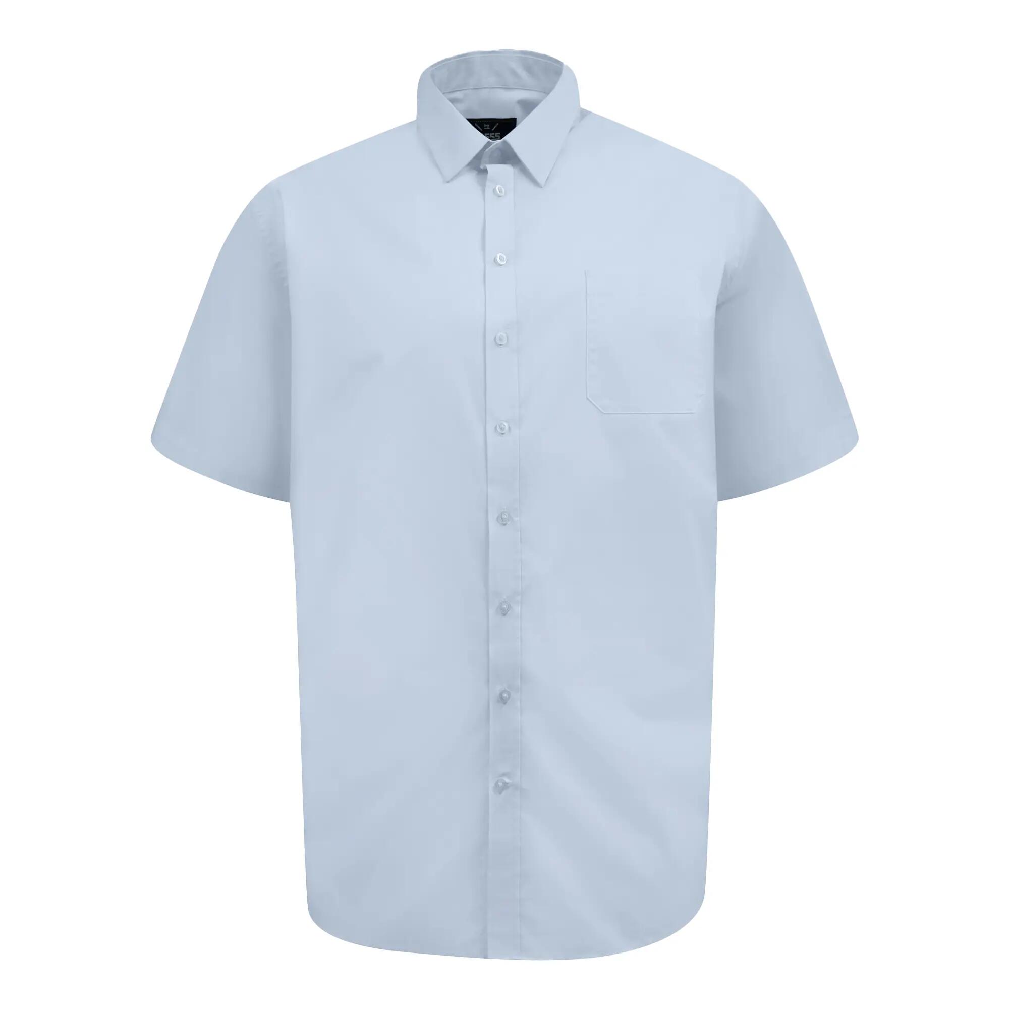 Camicia Elasticizzato Kingsize Maniche Corte Uomo Duke D555 Lucas Azzurro 2/6