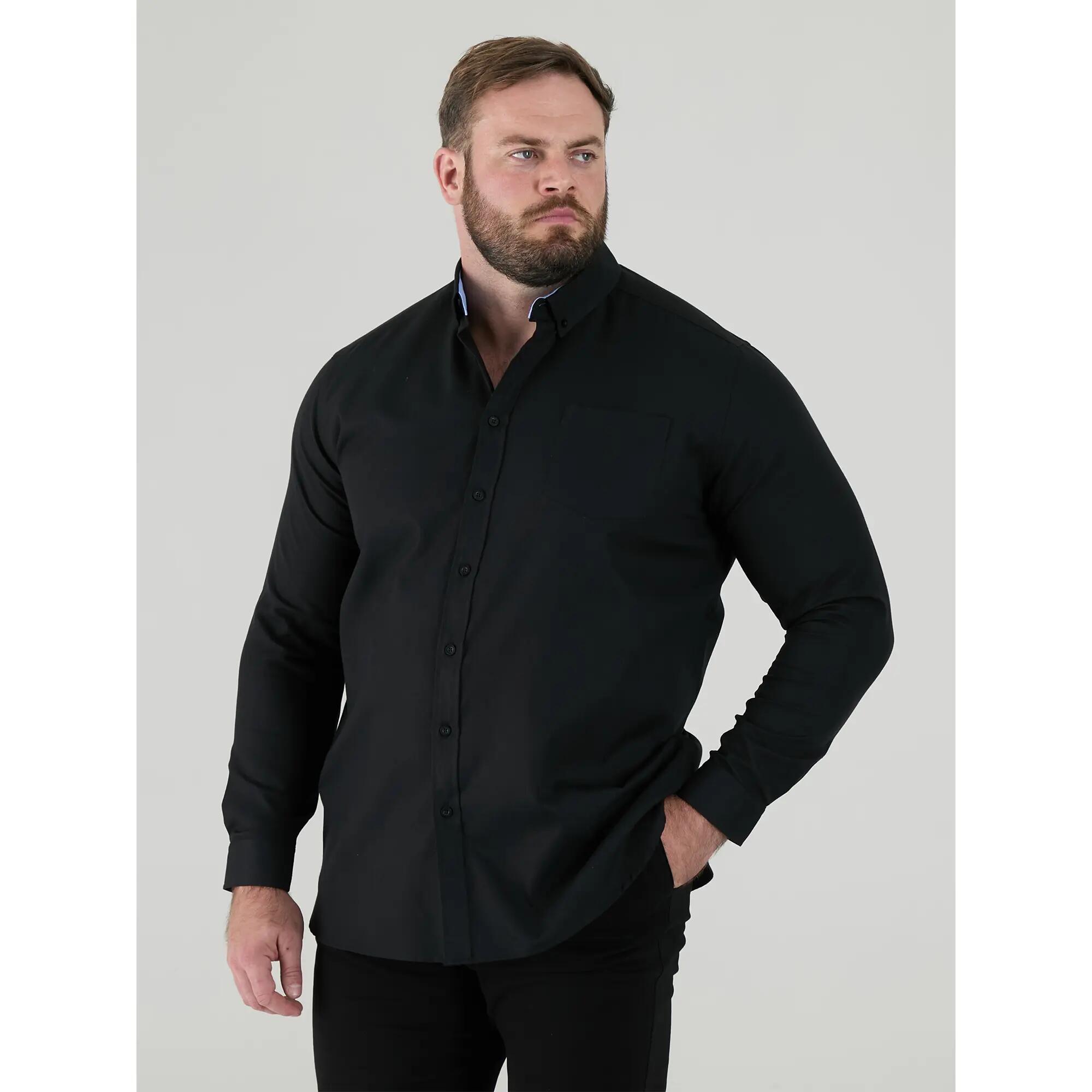 Camicia Kingsize Manica Lunga Uomo Duke D555 Richard Nero 5/6