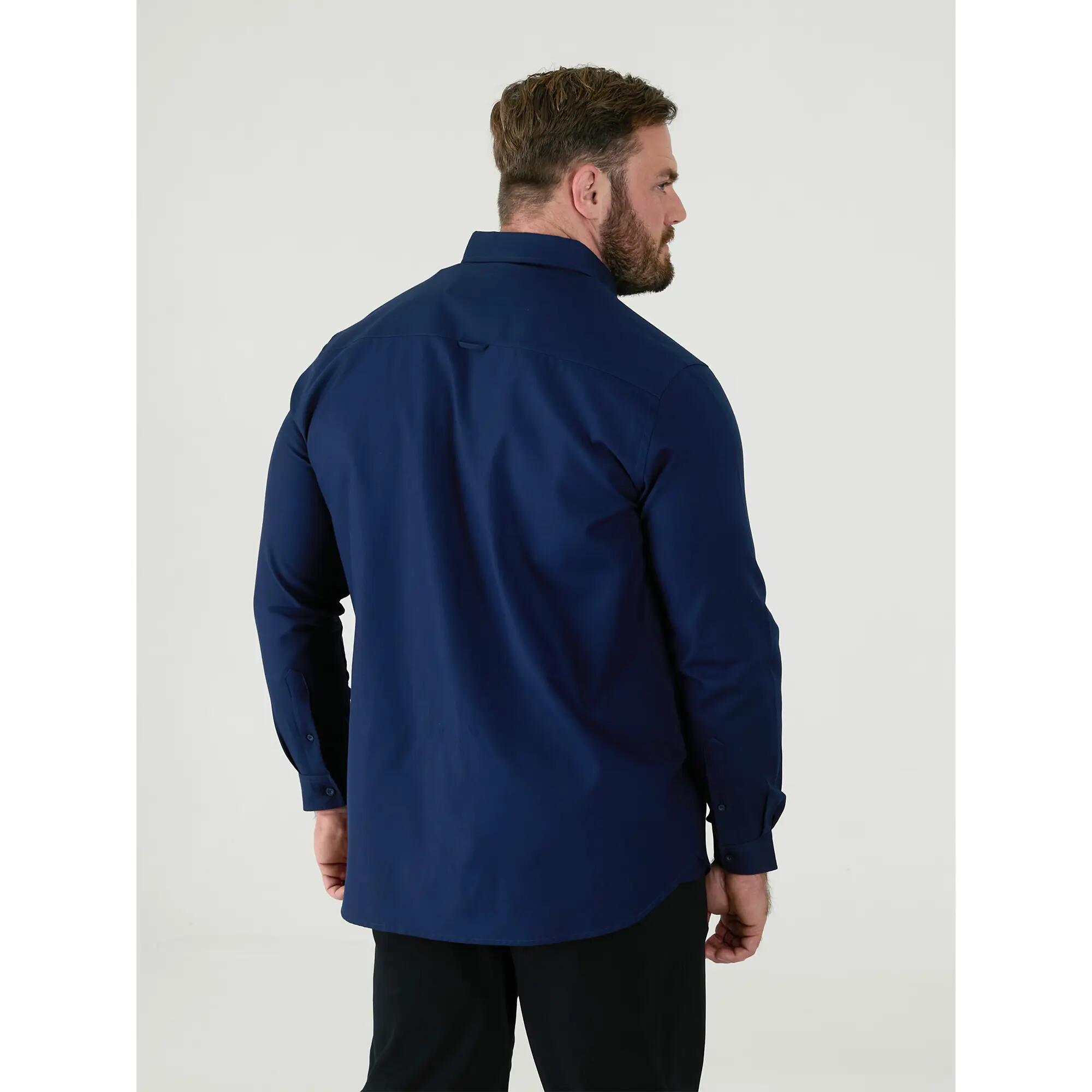 Camicia Kingsize Manica Lunga Uomo Duke D555 Richard Blu Navy 5/6