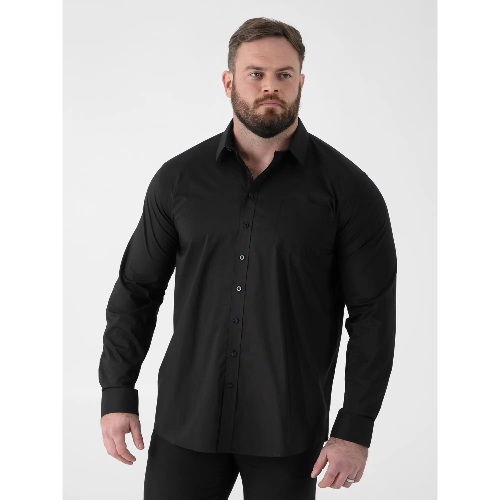 Camicia Elasticizzato Kingsize Uomo Duke Oliver D555 Nero 4/6