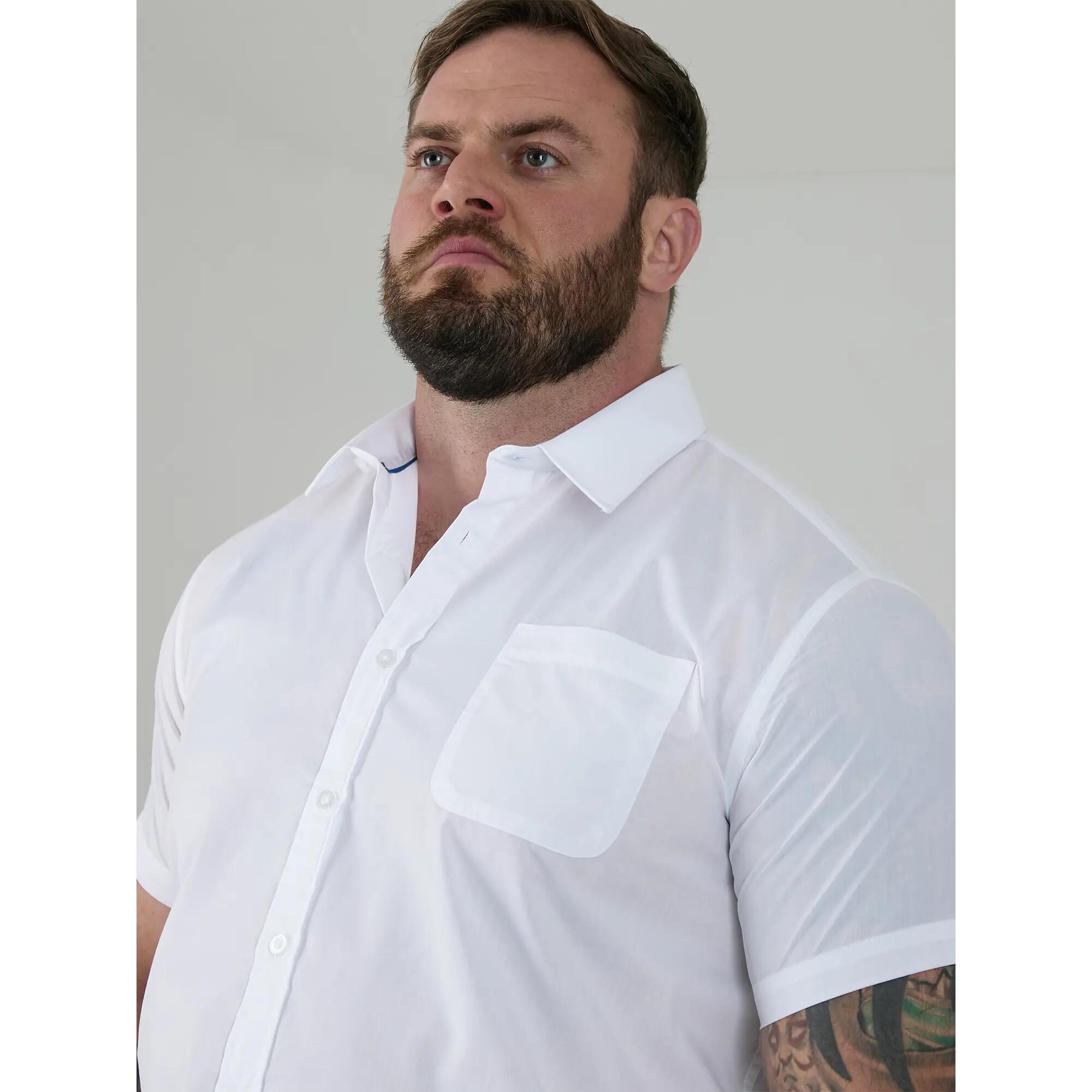 Camicia Kingsize Maniche Corte Uomo Duke D555 Delmar Bianco 6/6