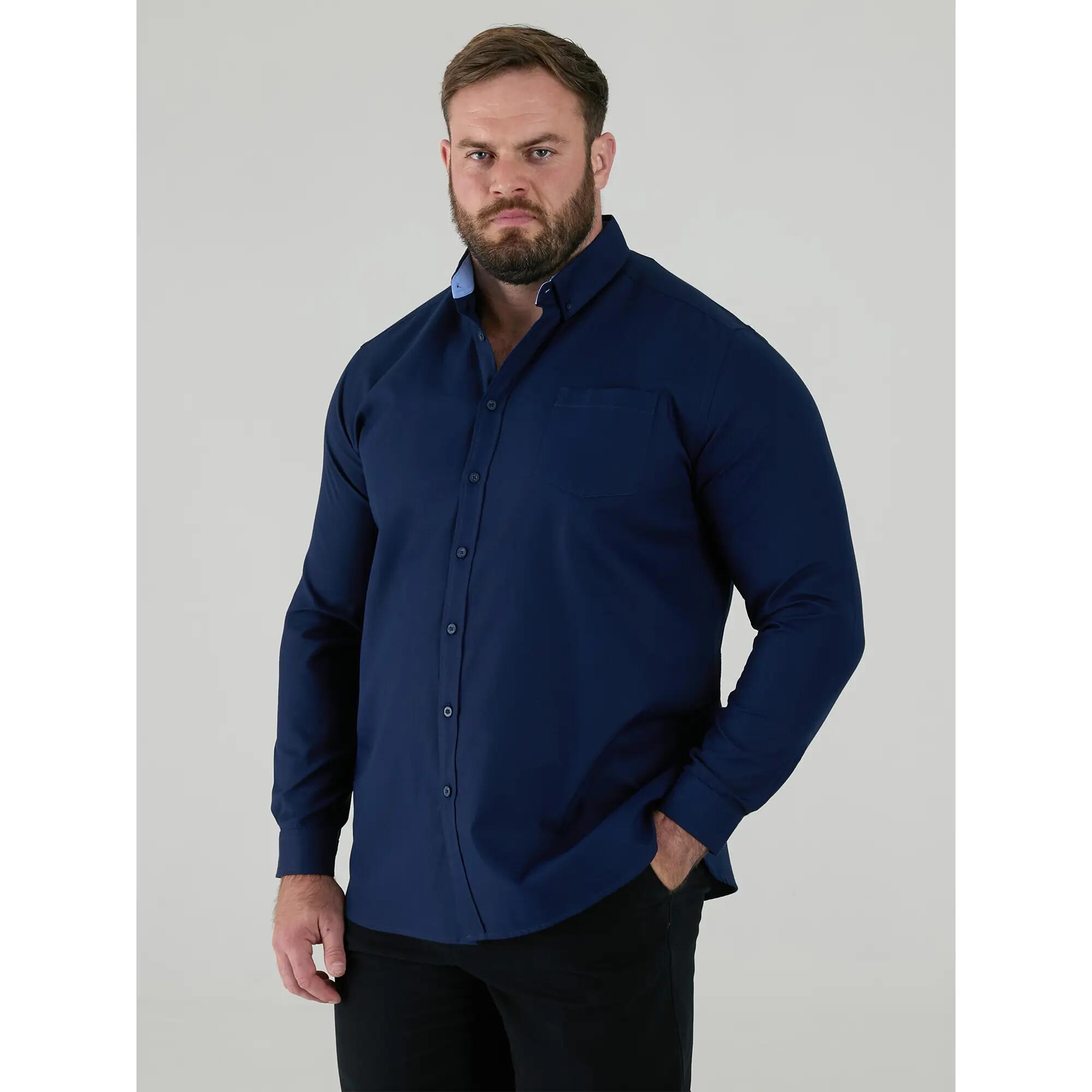 Camicia Kingsize Manica Lunga Uomo Duke D555 Richard Blu Navy 4/6