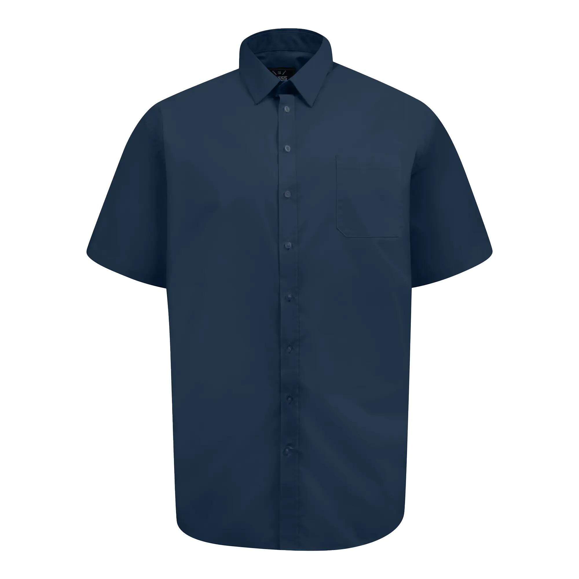 Camicia Elasticizzato Kingsize Maniche Corte Uomo Duke D555 Lucas Blu Navy 2/6