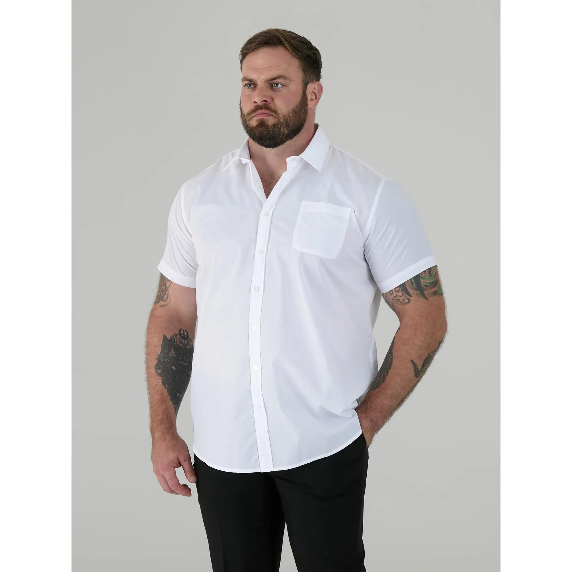Camicia Kingsize Maniche Corte Uomo Duke D555 Delmar Bianco 5/6