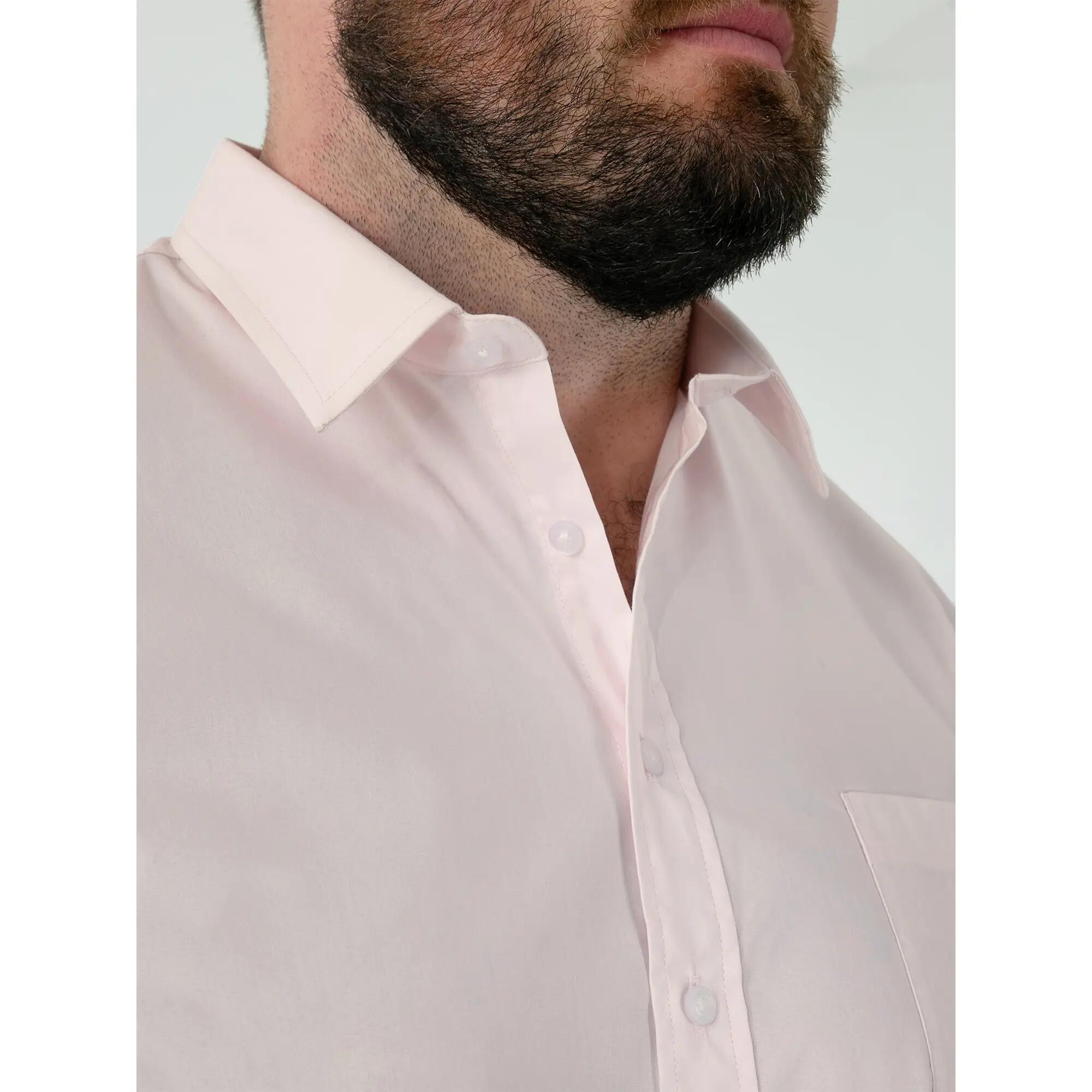 Camicia Elasticizzato Kingsize Maniche Corte Uomo Duke D555 Lucas Rosa Palido 5/6