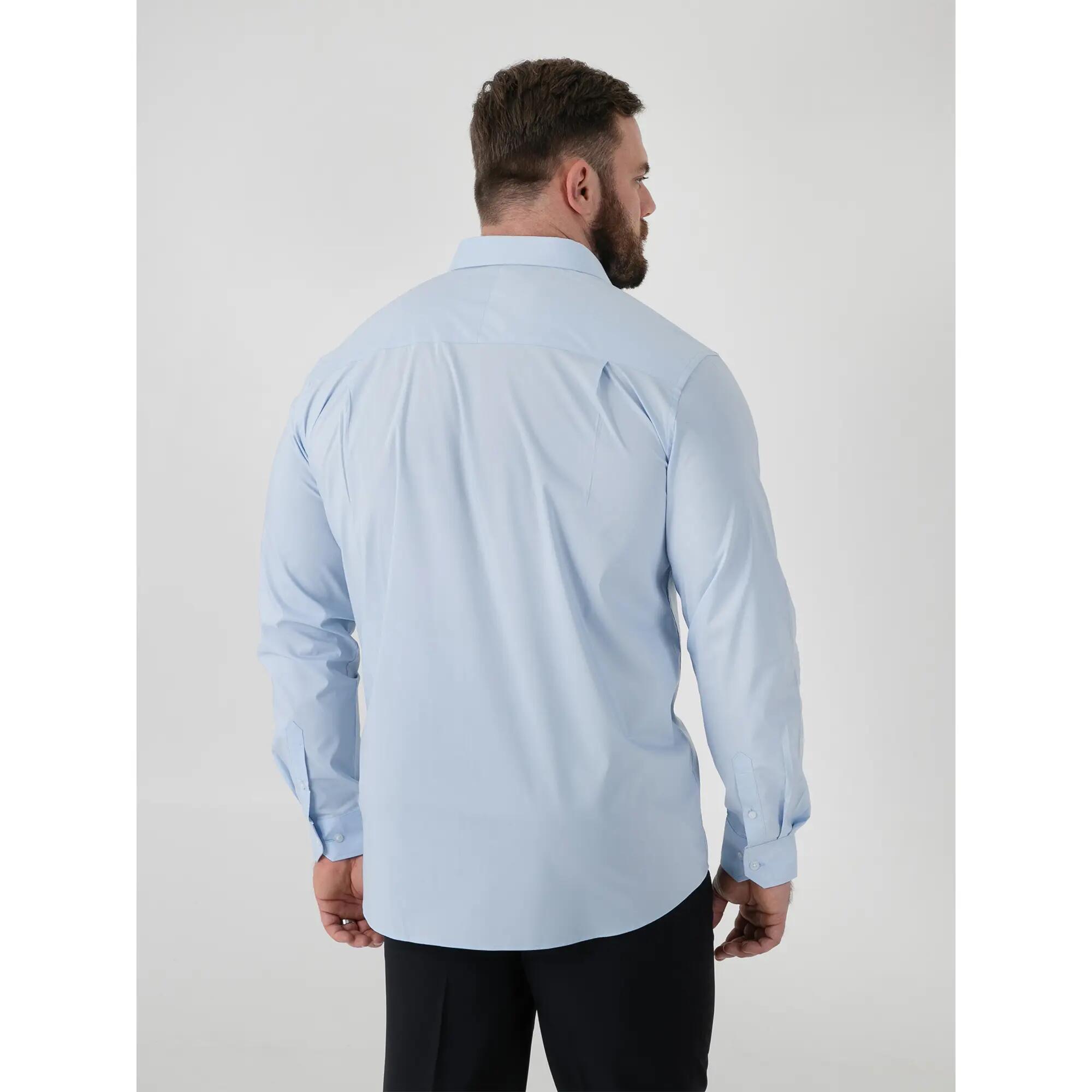 Camicia Elasticizzato Kingsize Uomo Duke Oliver D555 Azzurro 5/6