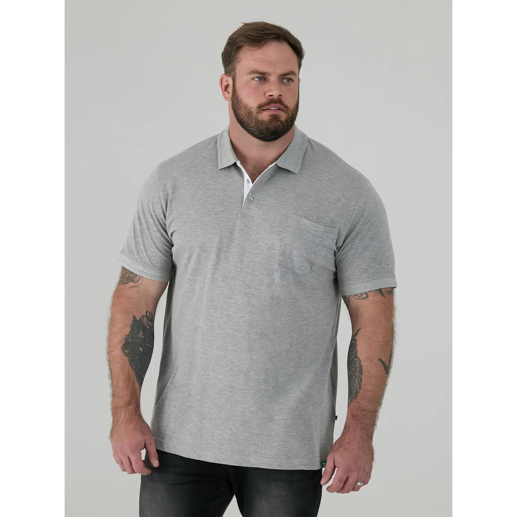 Polo Uni Manches Courtes GRANT Homme (Gris Chiné) 4/6