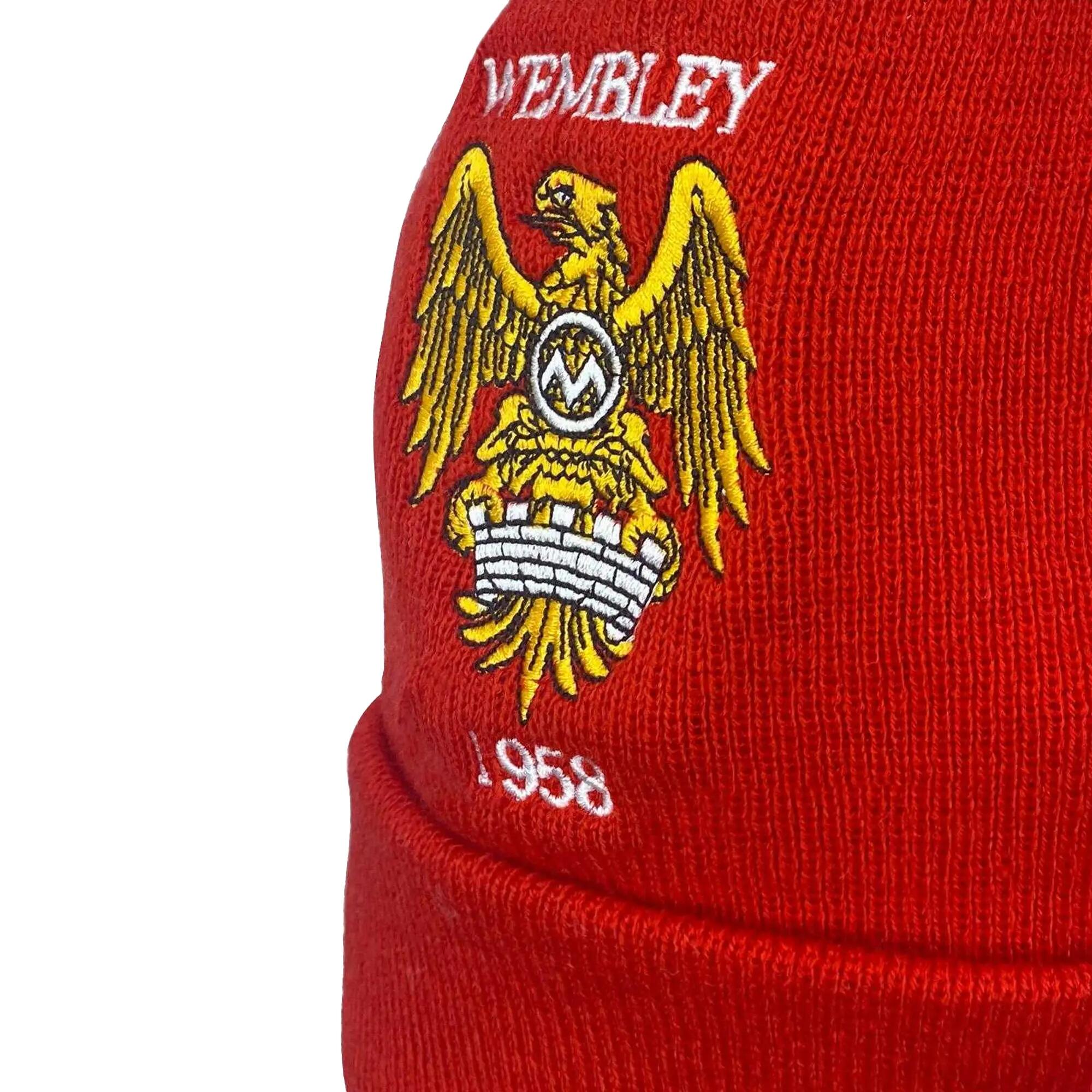 "Wembley 1958" Mütze Damen und Herren Rot 5/5