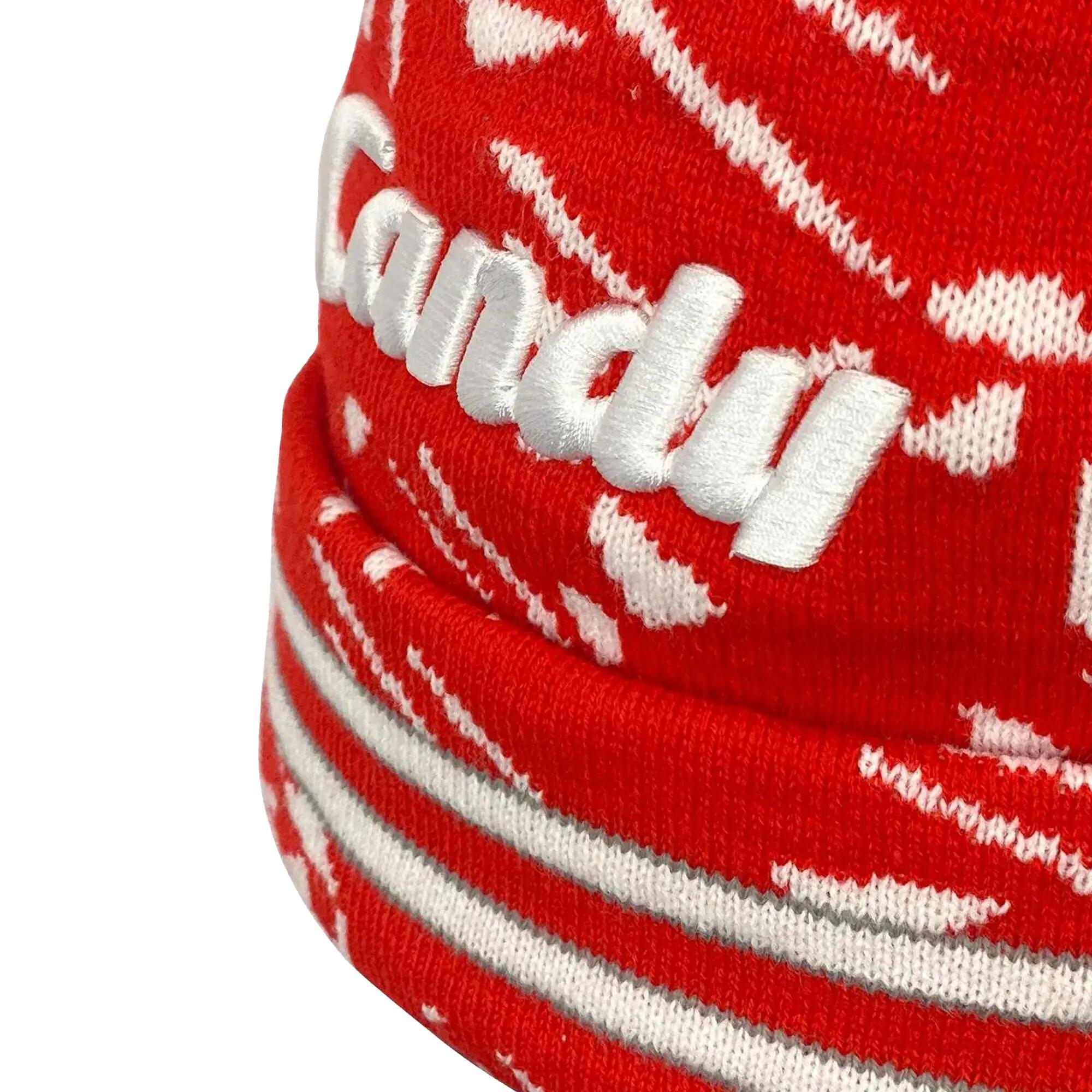 "Candy" Mütze Damen und Herren Rot/Weiß 5/5