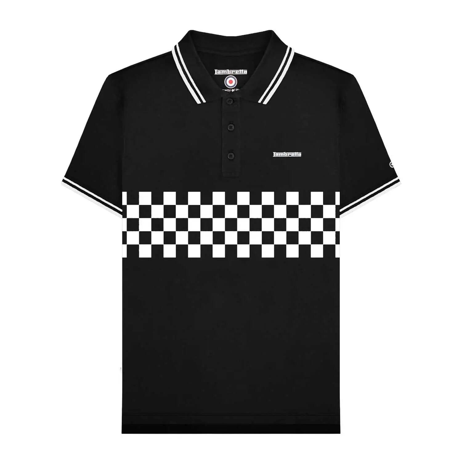 Lambretta Mens SS25 Two Tone Tipped Polo Shirt