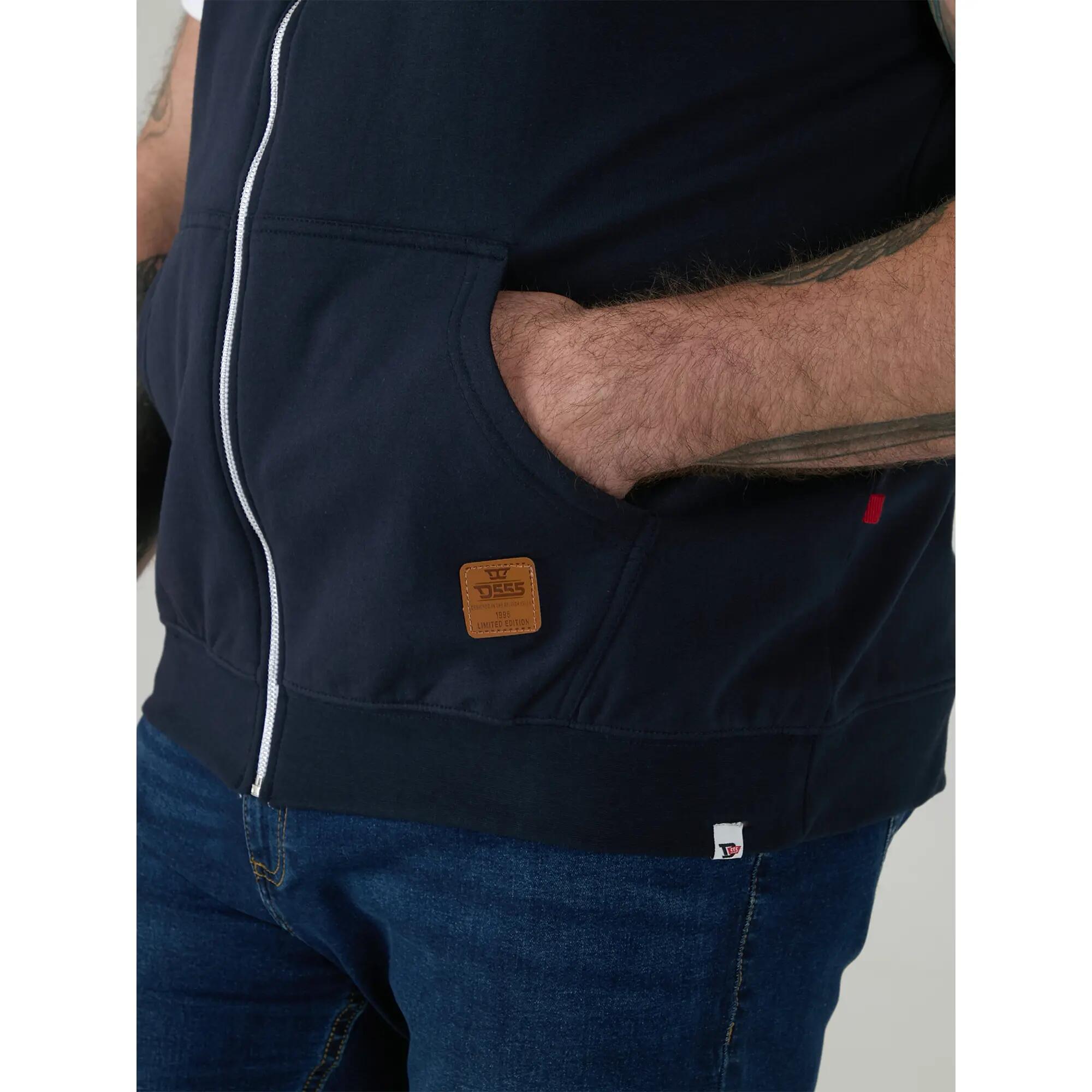 Felpa Con Cappuccio E Zip Intera Kingsize Senza Maniche Uomo Duke D555 Blake Blu 6/6