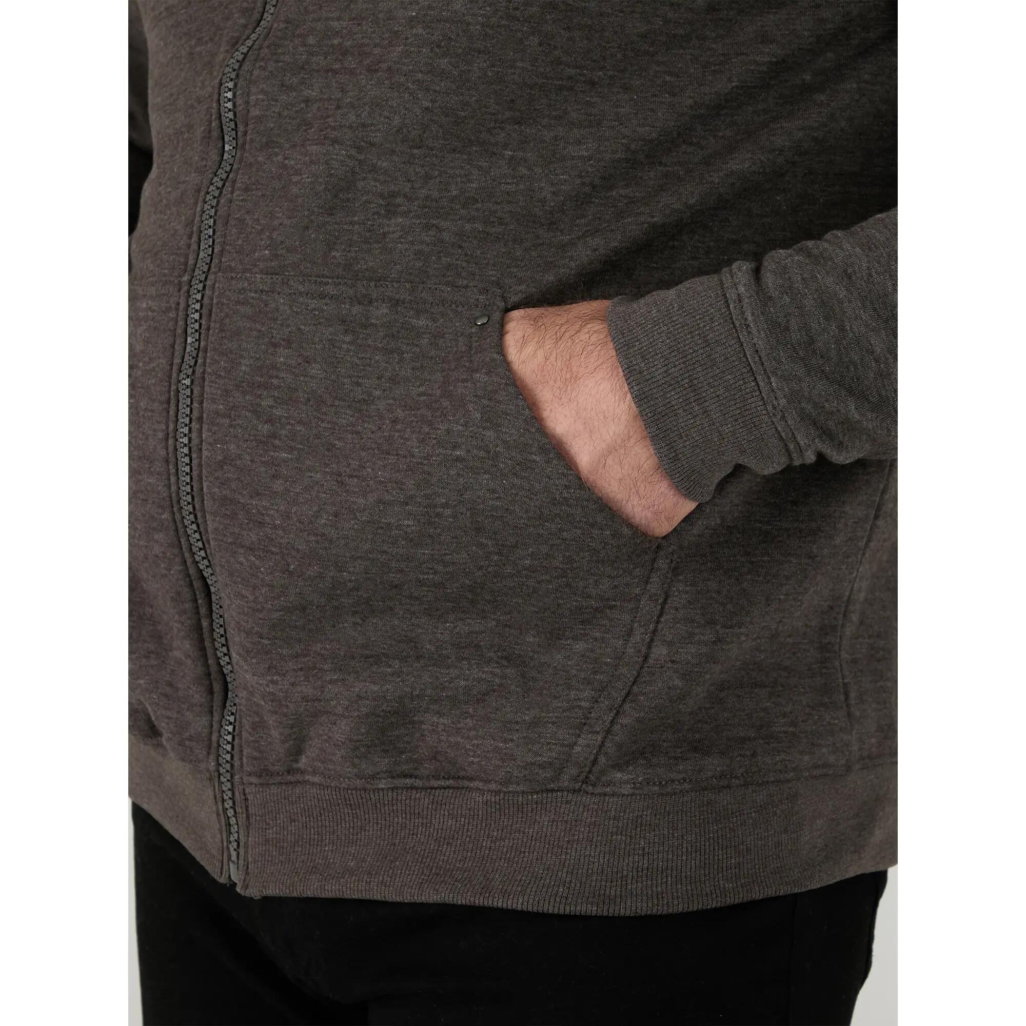 Felpa Con Cappuccio E Zip Intera Kingsize Uomo Duke D555 Rockford Cantor Grigio 5/6