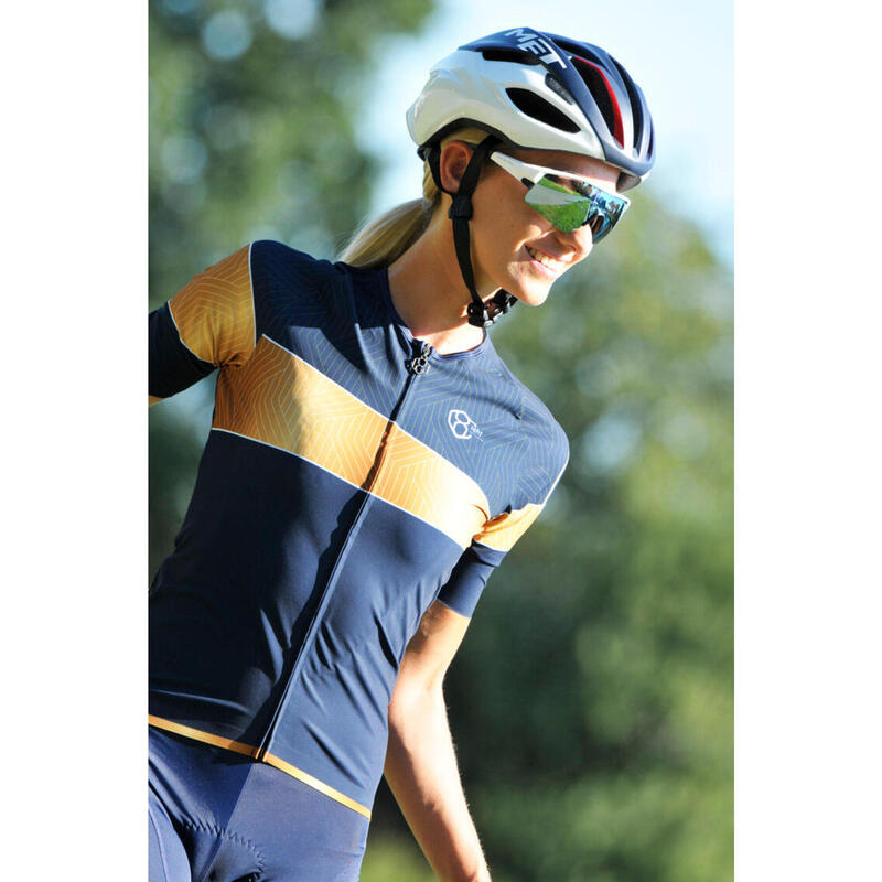 Maillot velo, manches courtes pour femmes blue 8andCounting
