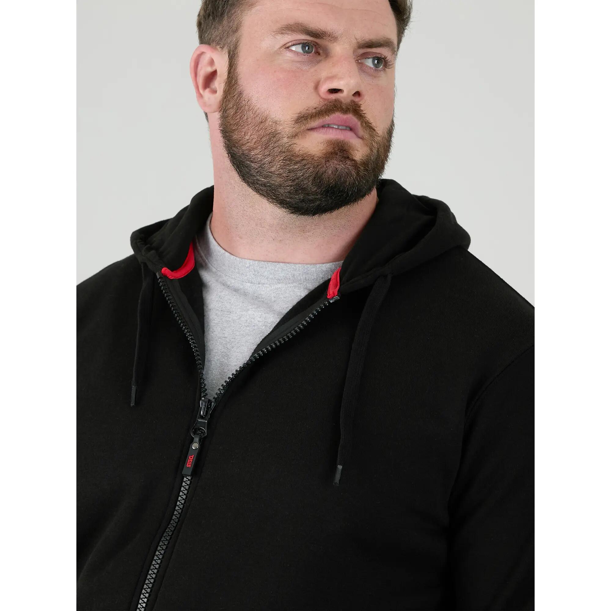Felpa Con Cappuccio E Zip Intera Kingsize Uomo Duke D555 Rockford Cantor Nero 5/6