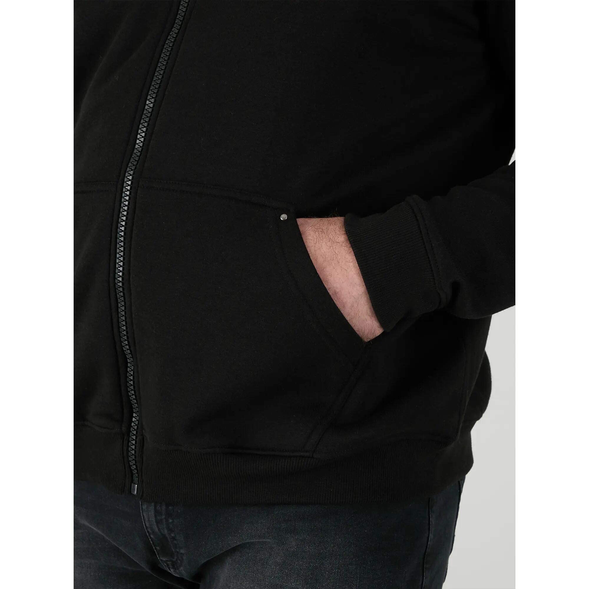 Felpa Con Cappuccio E Zip Intera Kingsize Uomo Duke D555 Rockford Cantor Nero 4/6