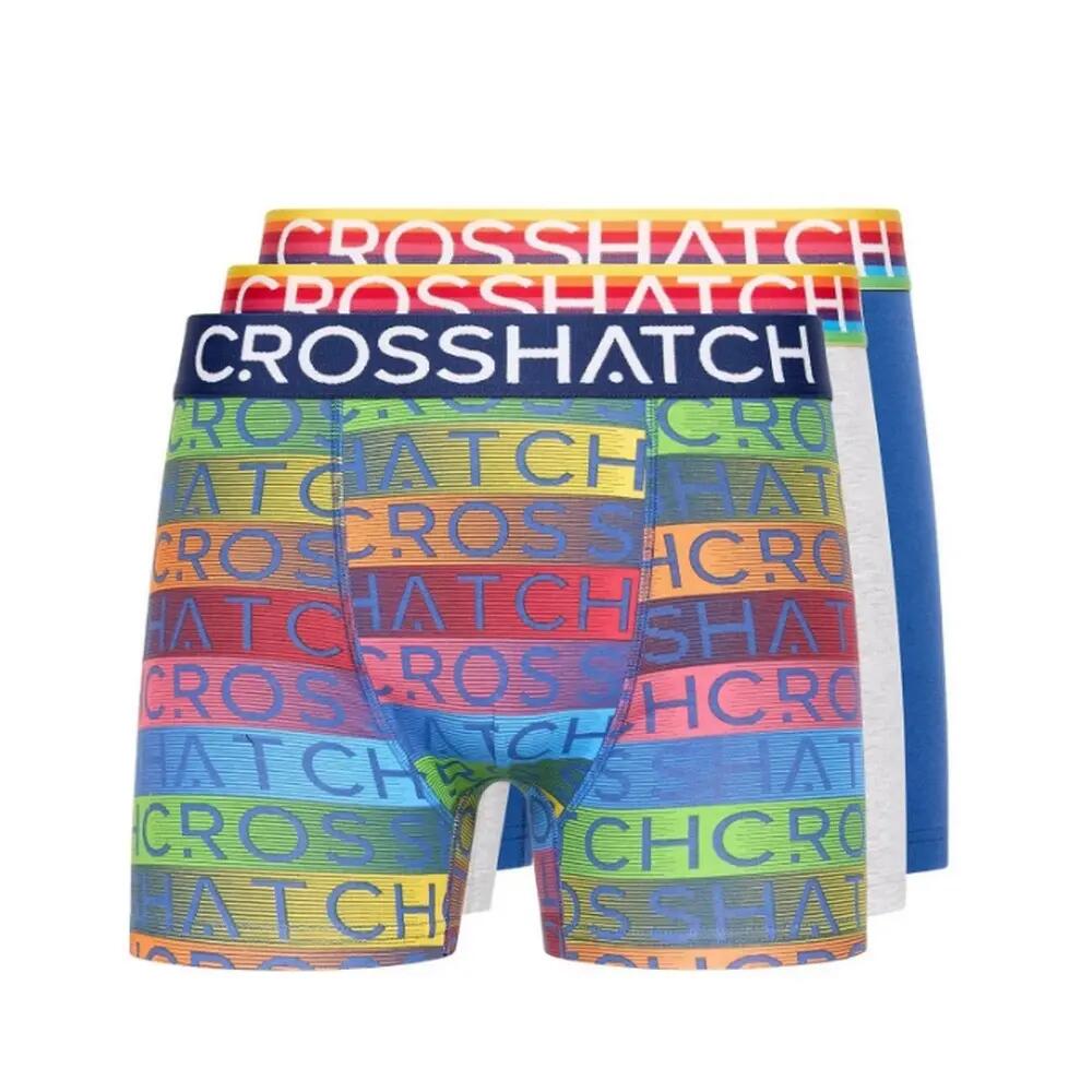 Crosshatch Mens Rainbow Mix Boxer Shorts (Pack of 3)