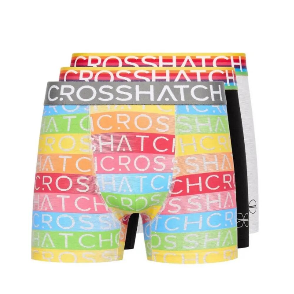 Crosshatch Mens Rainbow Mix Boxer Shorts (Pack of 3)