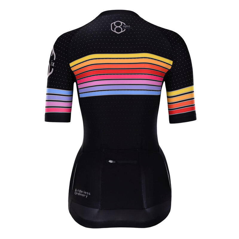 Maillot de cyclisme, manches courtes pour femmes noir 8andCounting