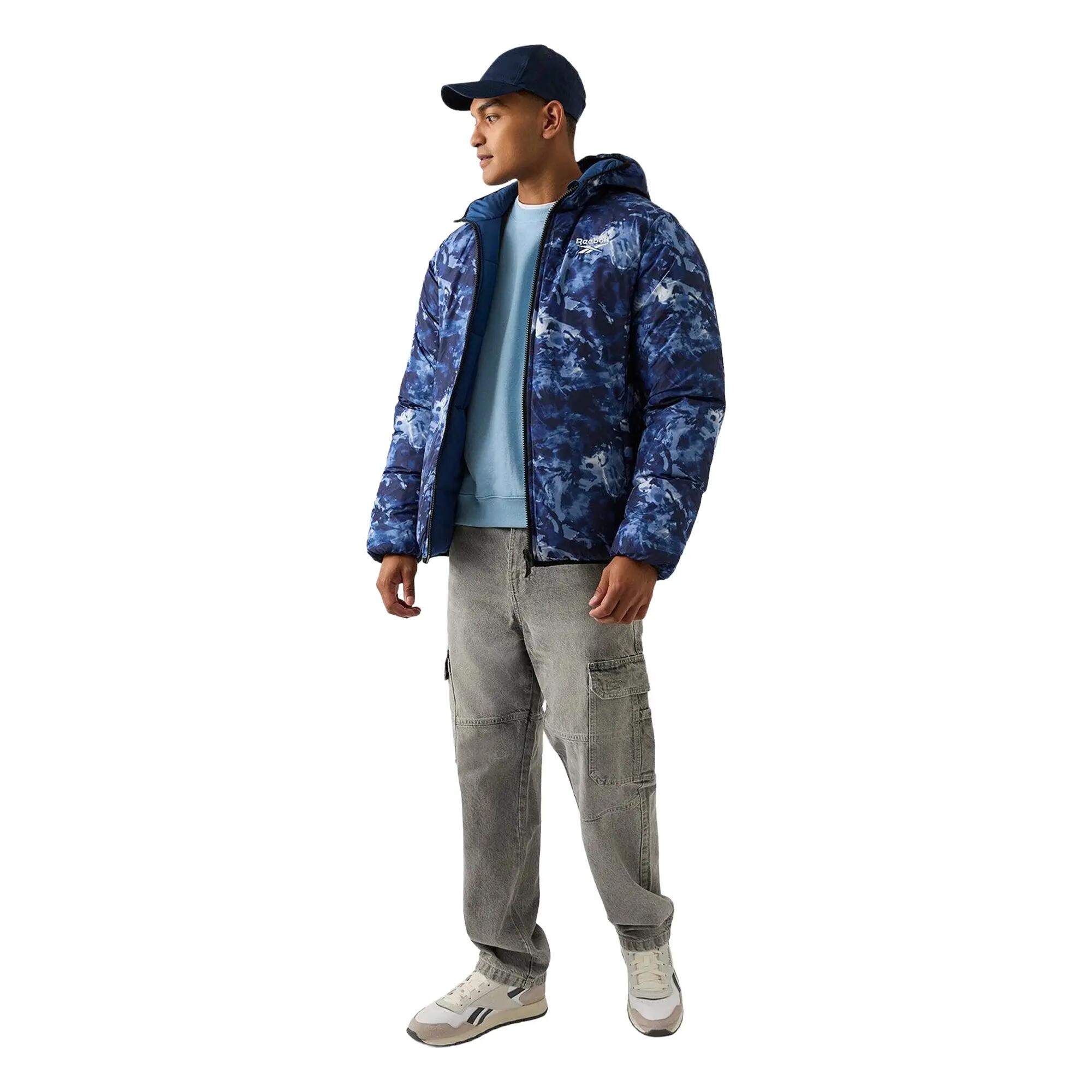Mens Colour Block Reversible Puffer Jacket (Blue) 6/6