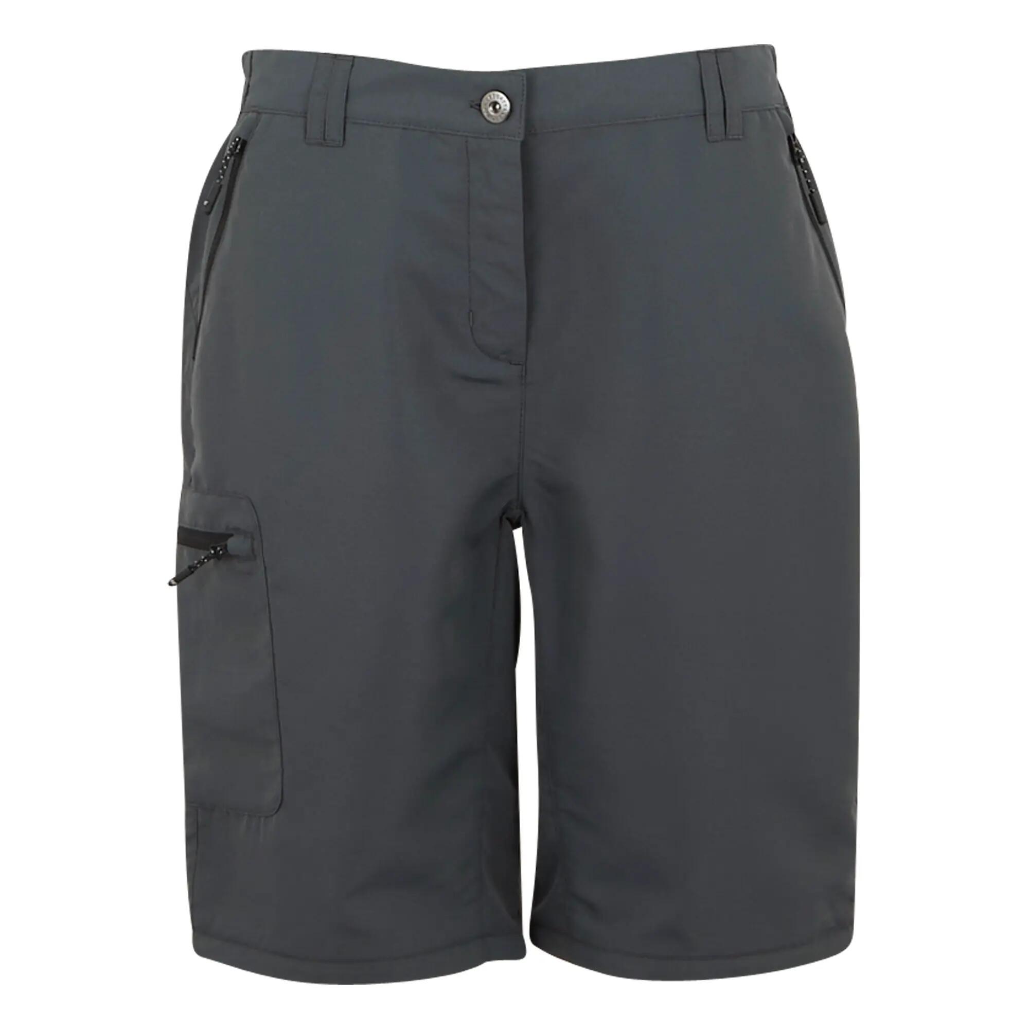 Pantaloni Da Trekking Cerniera Rimovibile Donna Regatta Chaska III Grigio Foca 6/6
