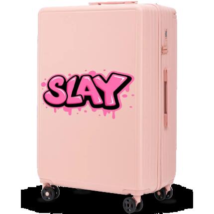 Grande valise Wings ABS+ 28" personnalisée BLEU PASTEL COQUELICOTS POPIERSIE