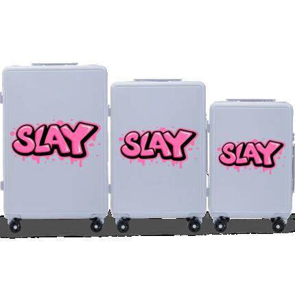 Grande valise Wings ABS+ 28" personnalisée BLEU PASTEL COQUELICOTS POPIERSIE