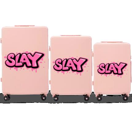 Grande valise Wings ABS+ 28" personnalisée BLEU PASTEL COQUELICOTS POPIERSIE