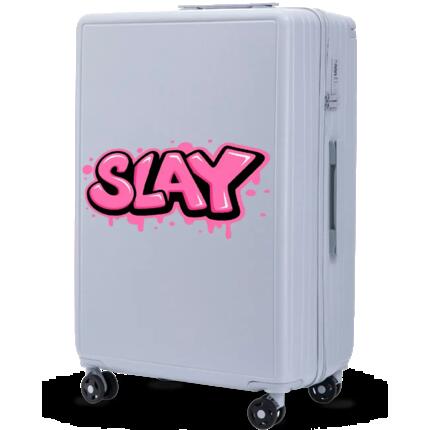 Grande valise Wings ABS+ 28" personnalisée BLEU PASTEL COQUELICOTS POPIERSIE