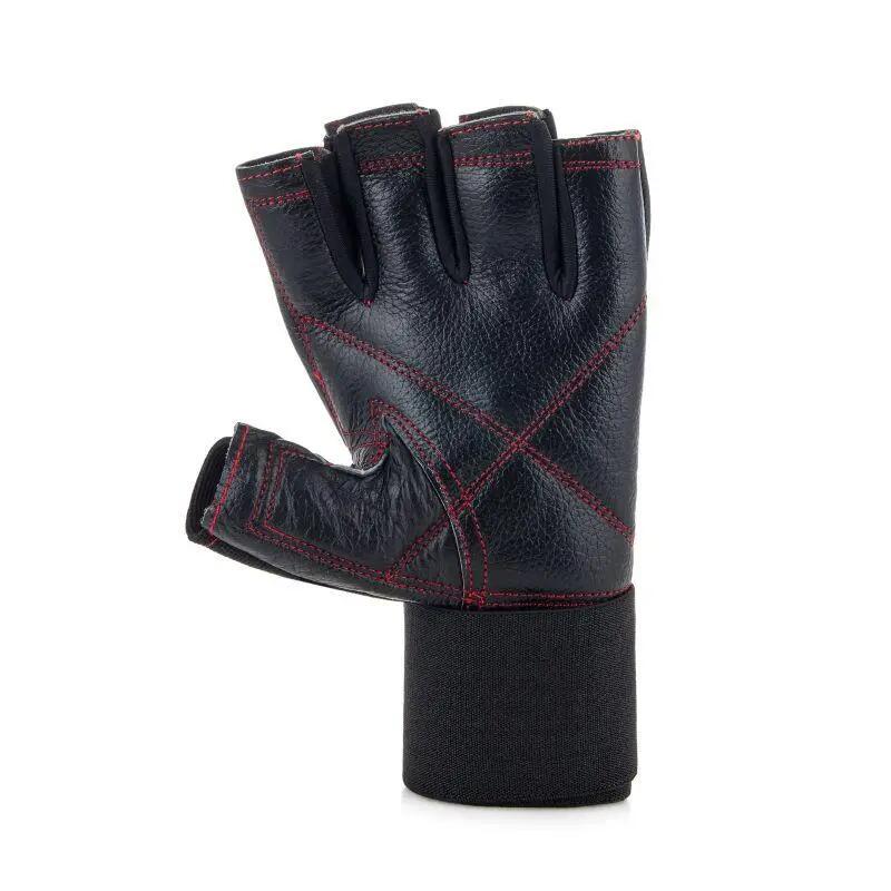 Guantes de Entrenamiento de Cuero sin Dedos para Adultos Unisex Negro 5/6
