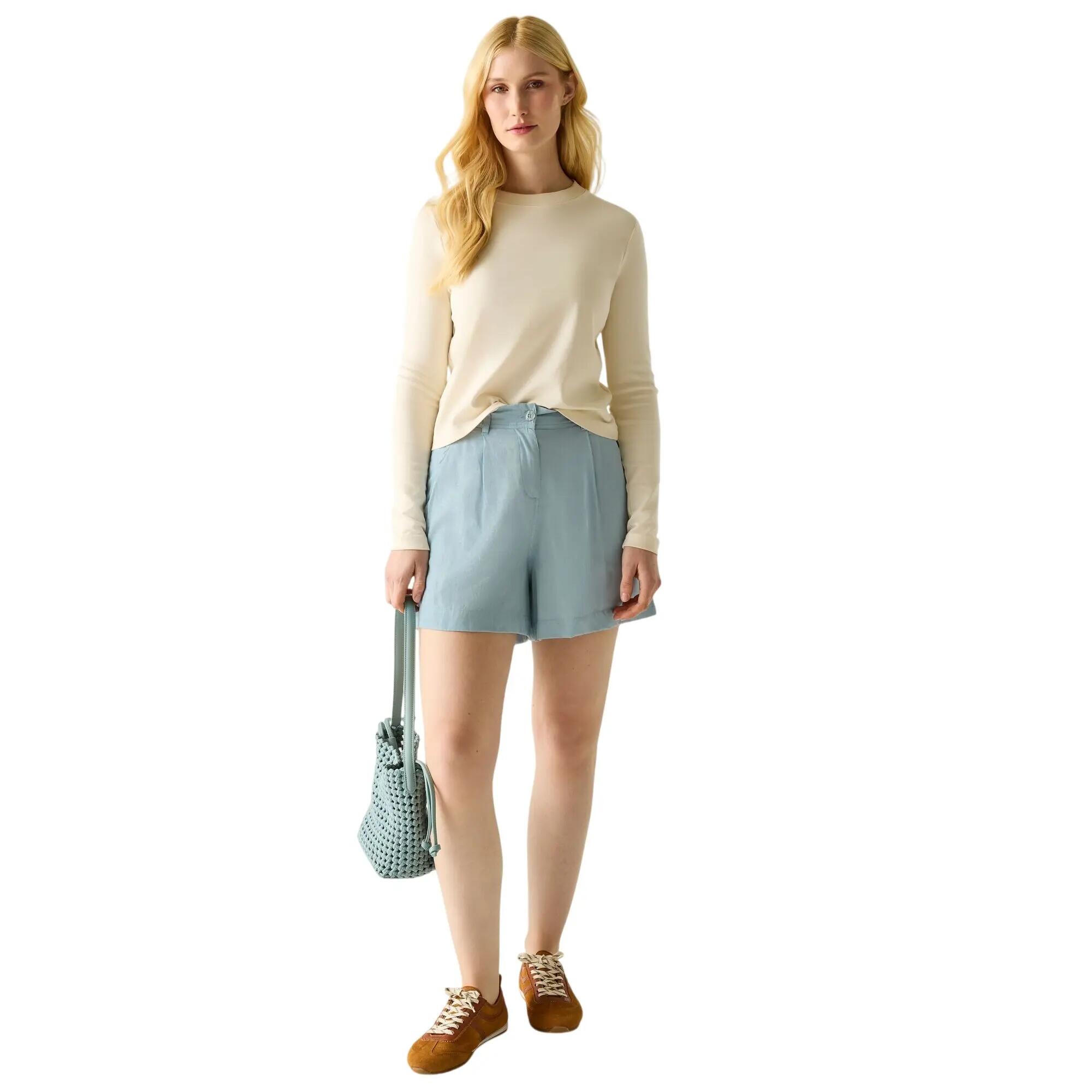 Short Uni À Taille Semiélastiquée SABELLE Femme (Bleu Ciel) 7/7