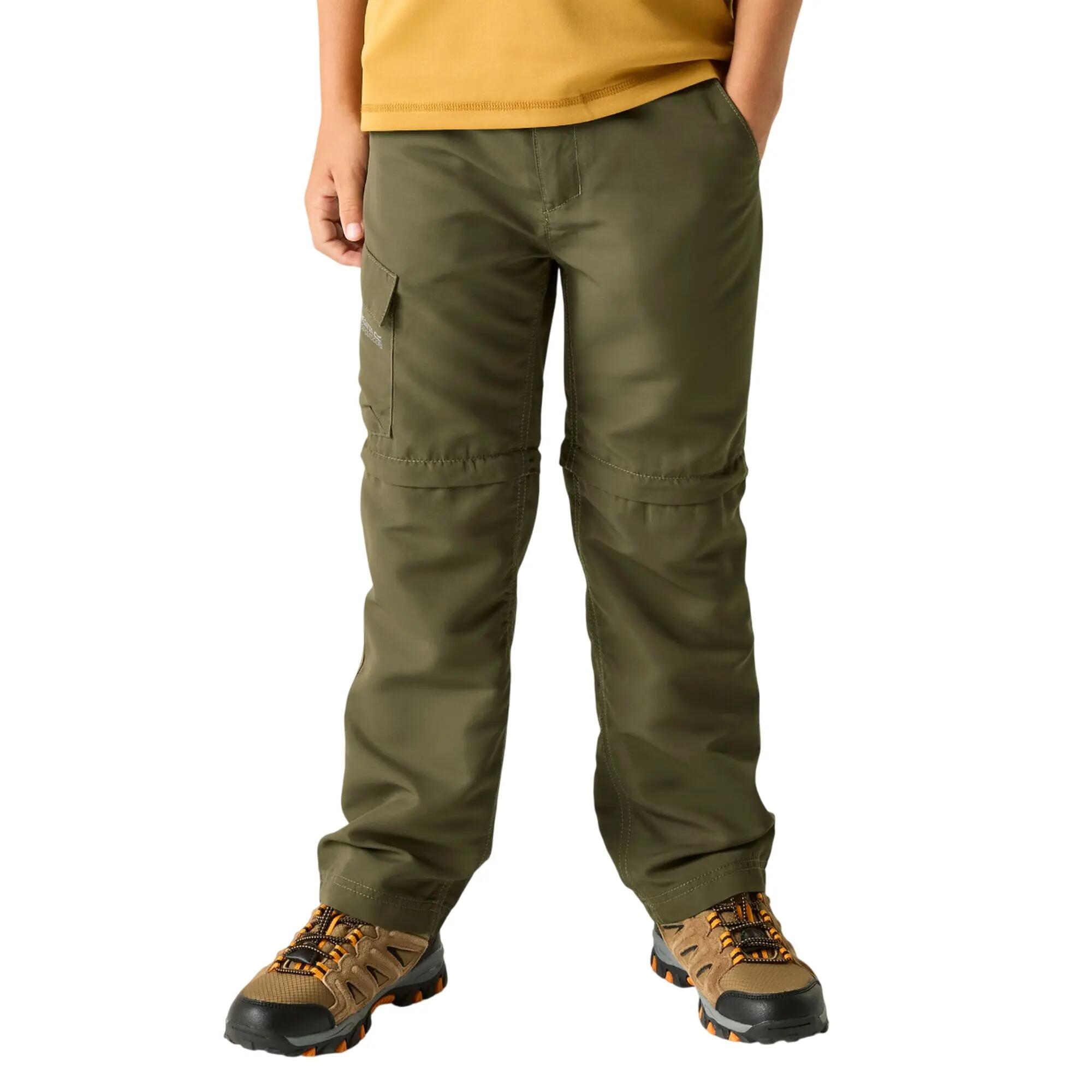 Pantalon Uni À Taille Élastiquée 2en1 SORCER Enfant (Vert Kaki) 6/6