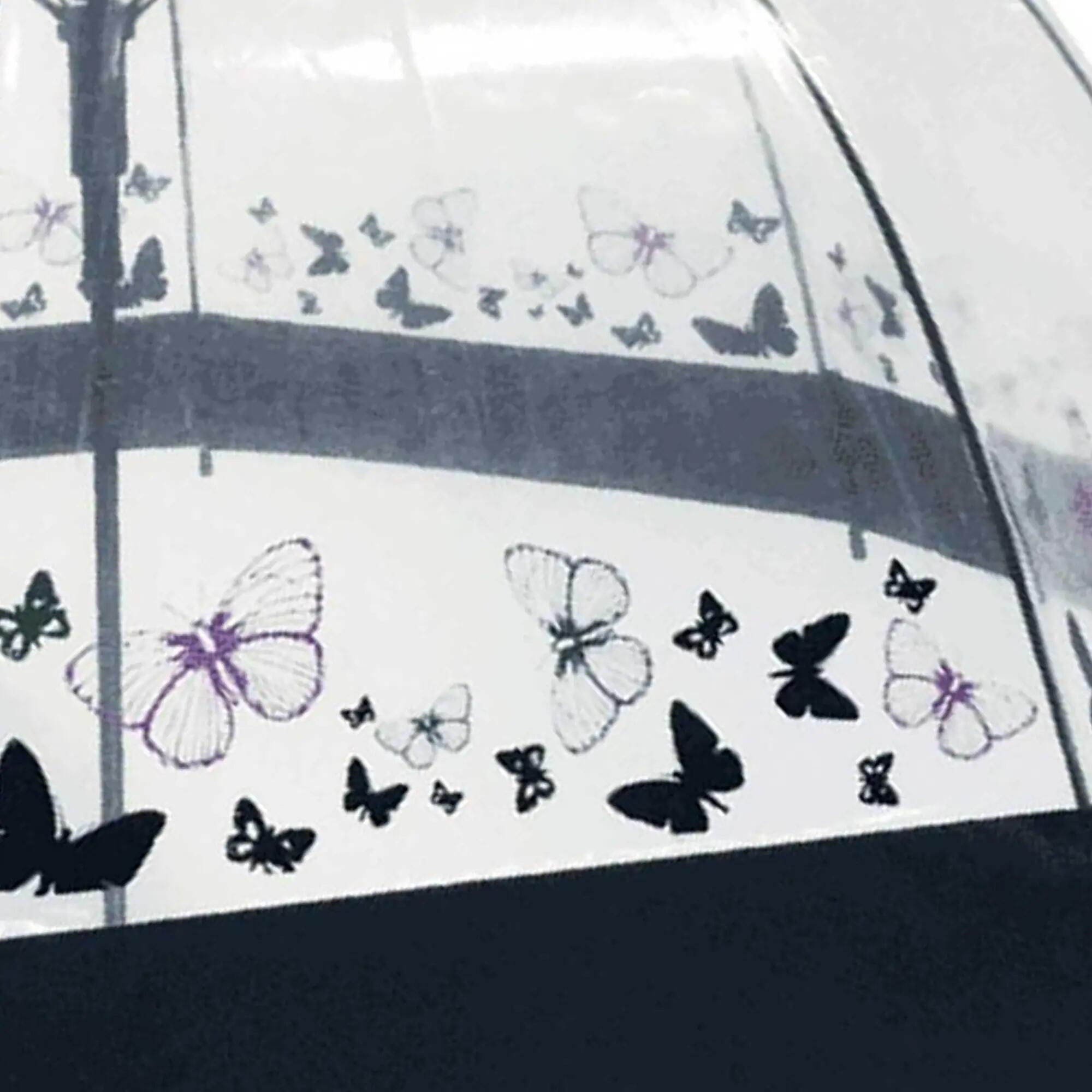 Papillon transparenter Regenschirm Damen und Herren Schmetterling Print 6/6
