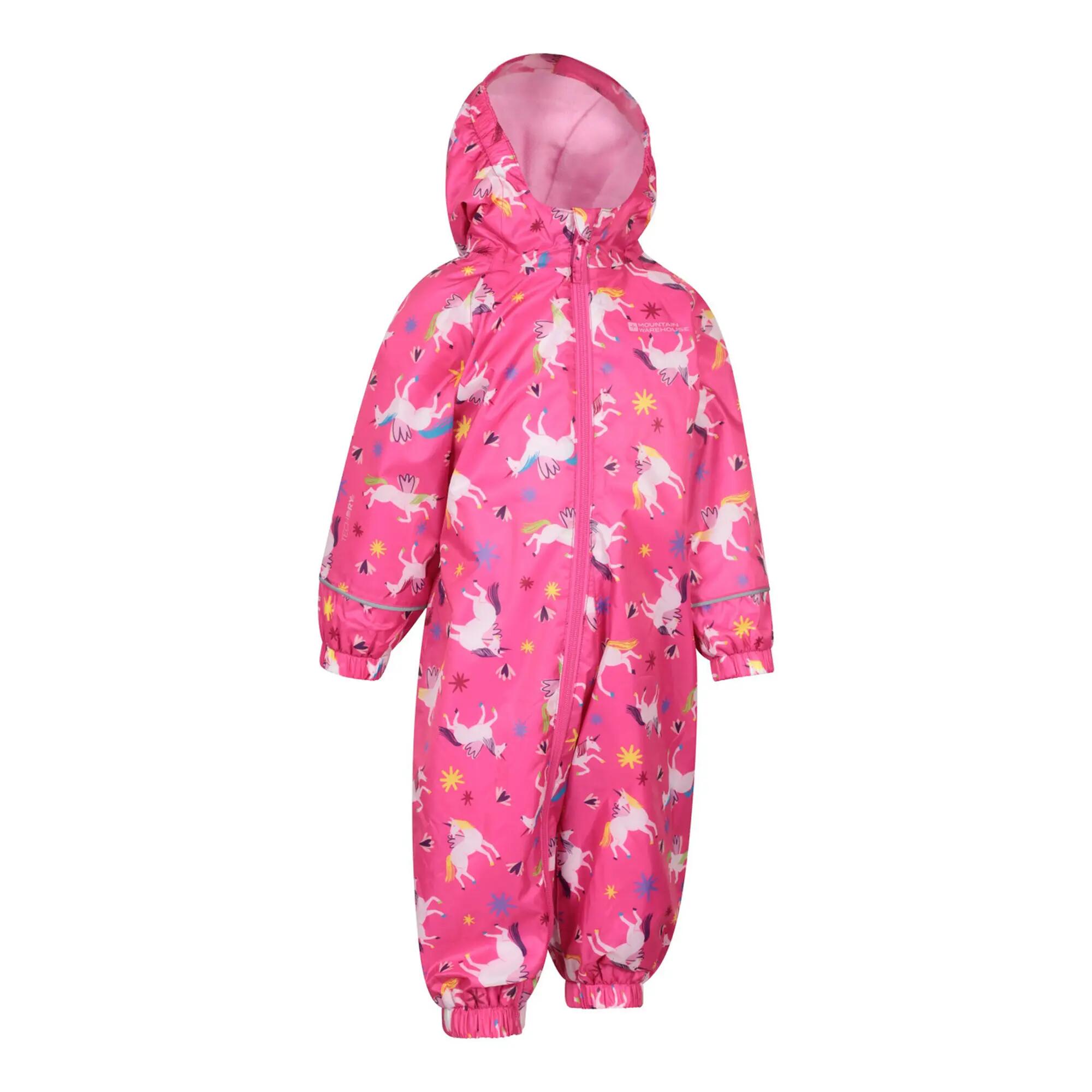 Childrens/Kids Spright Animals Waterproof Rain Suit (Pink) 4/4