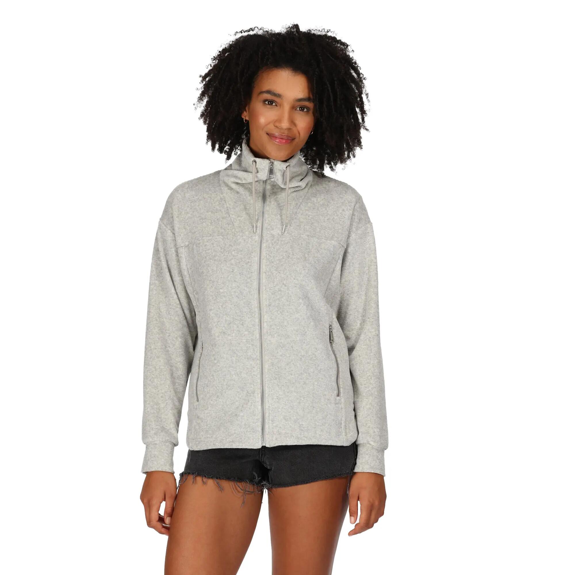 "Jessalyn" Fleecejacke Durchgehender Reißverschluss für Damen Palomagrau Marl 7/7